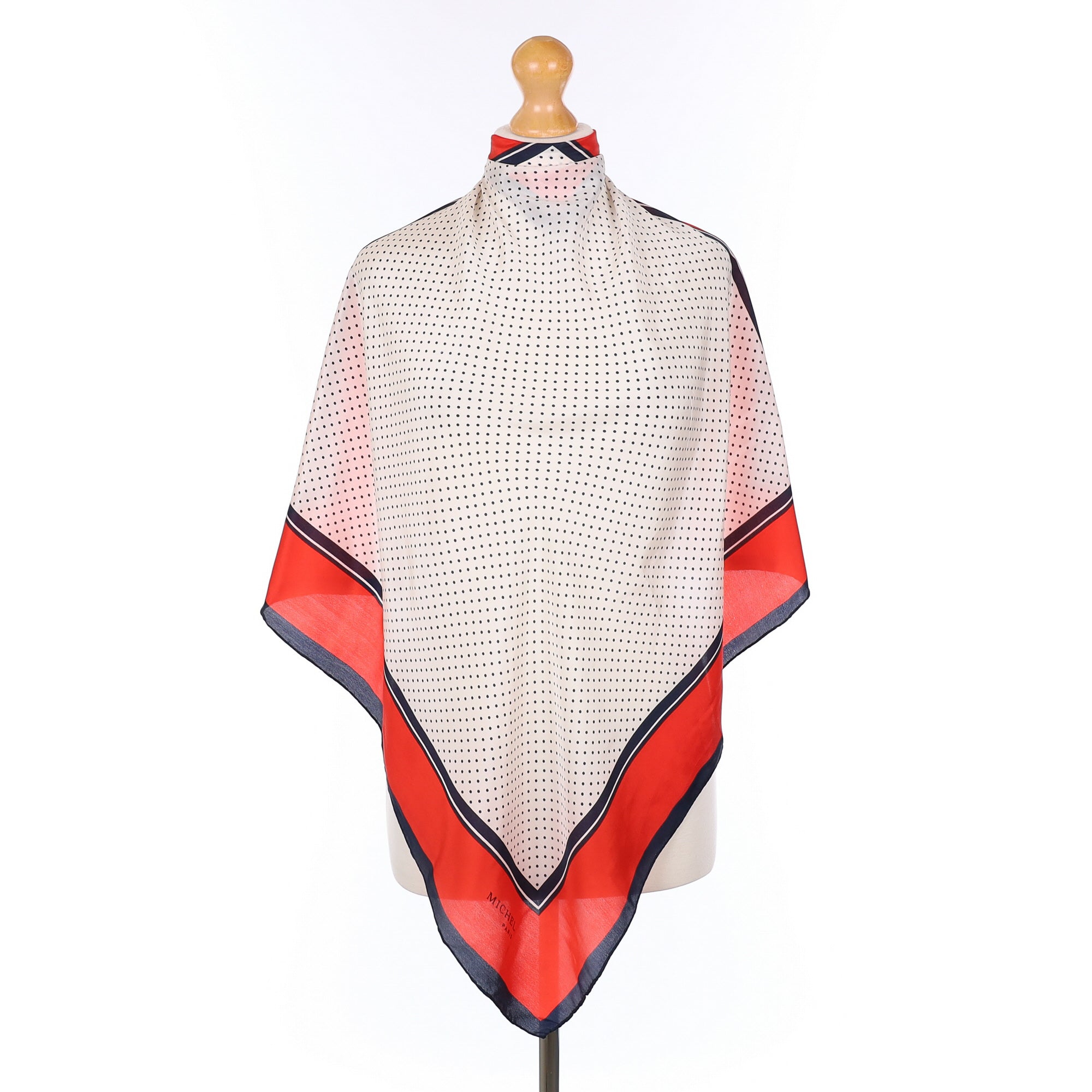 Michel Polka Dot Vintage Silk Scarf
