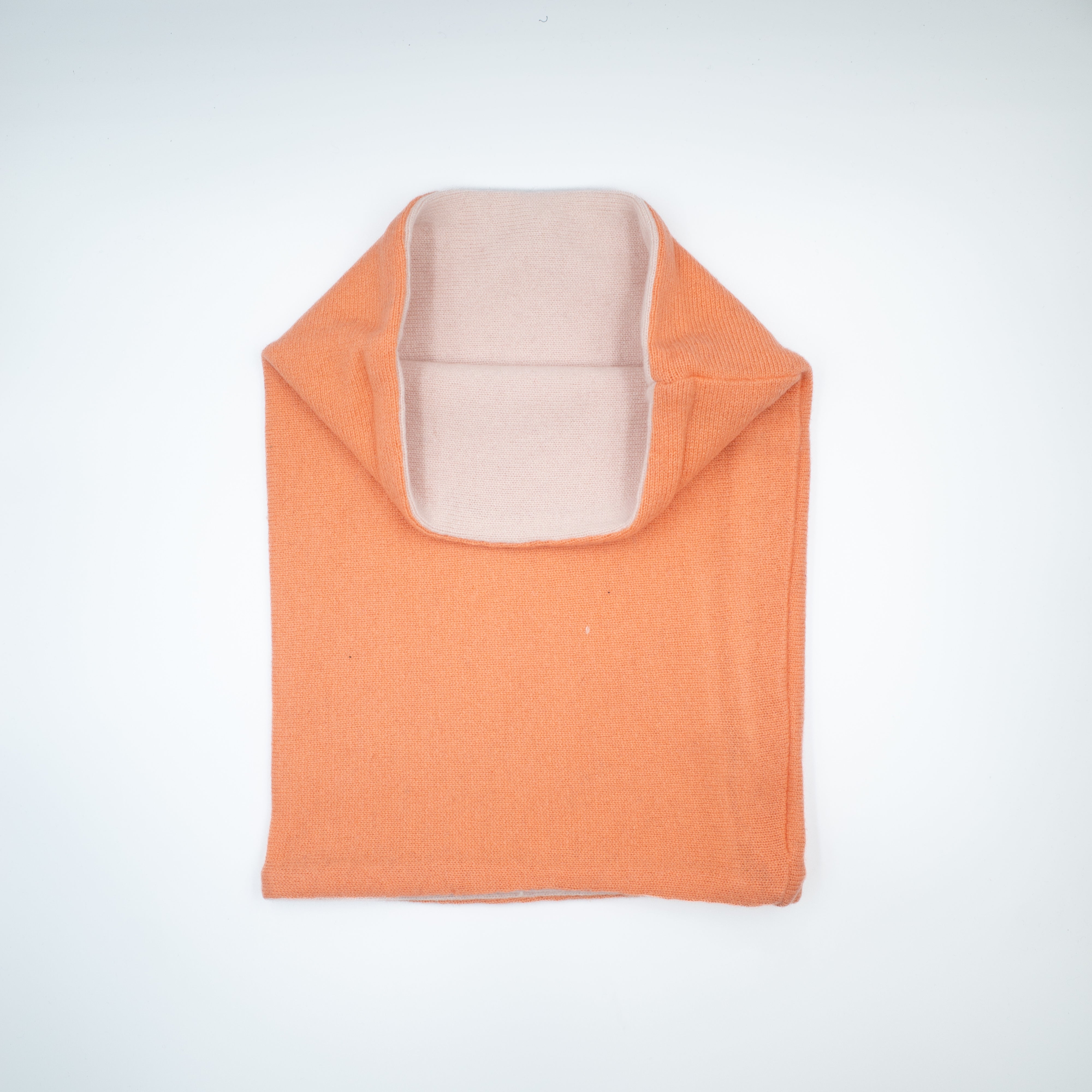 Bright Coral Orange and Pale Pink Luxury Double Layered Snood