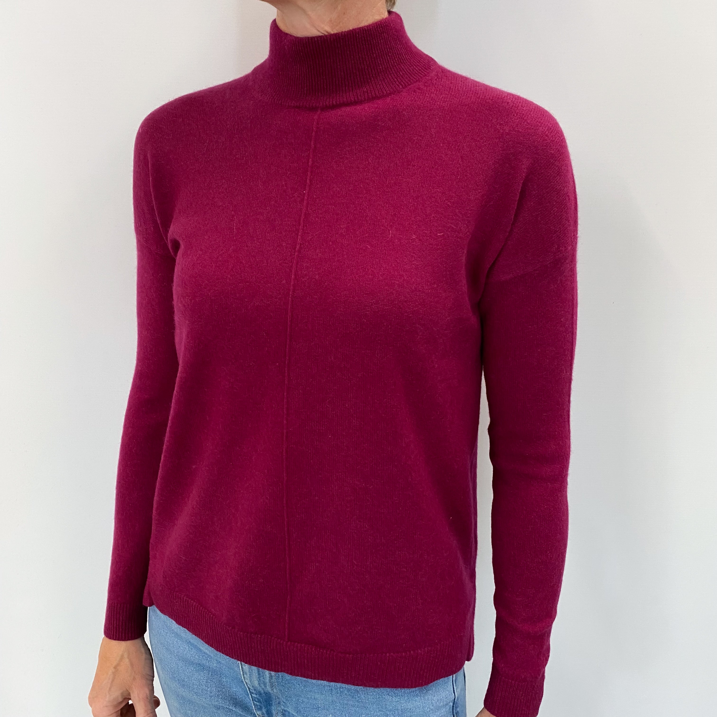 Mulberry Purple Cashmere Turtle Neck Jumper Small