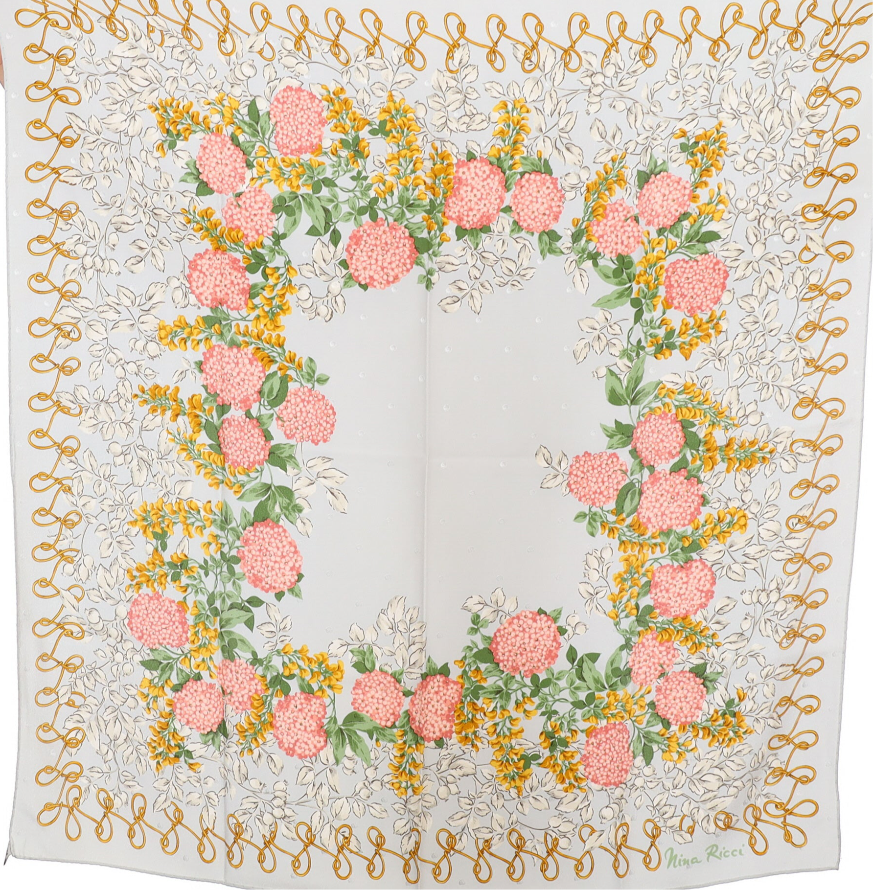 Nina Ricci Floral Vintage Silk Scarf
