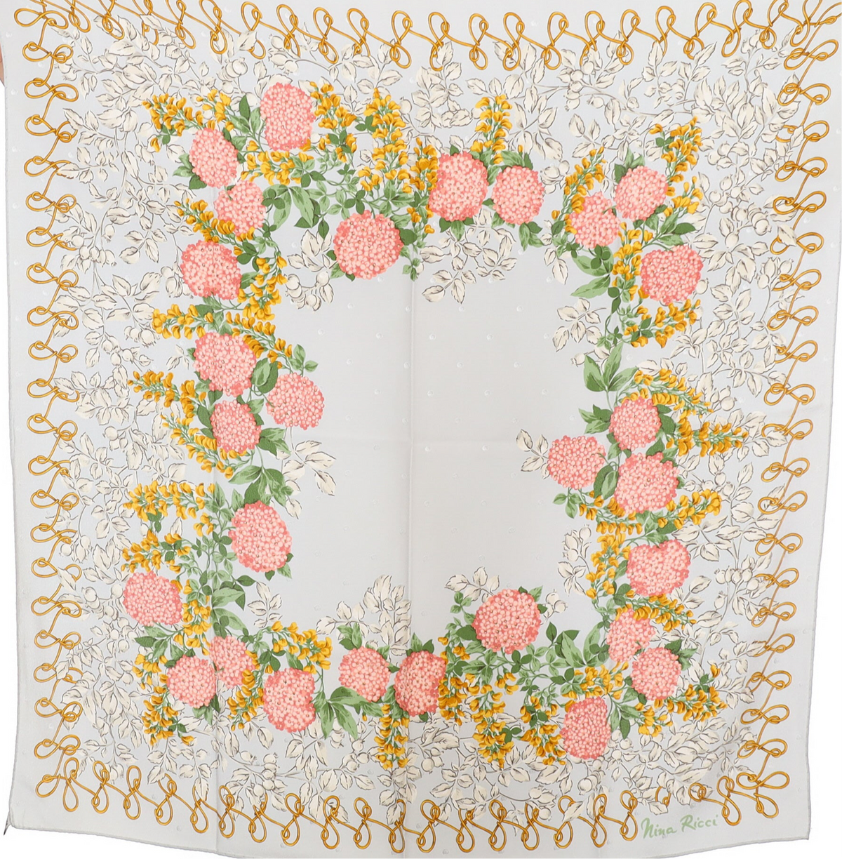 Nina Ricci Floral Vintage Silk Scarf