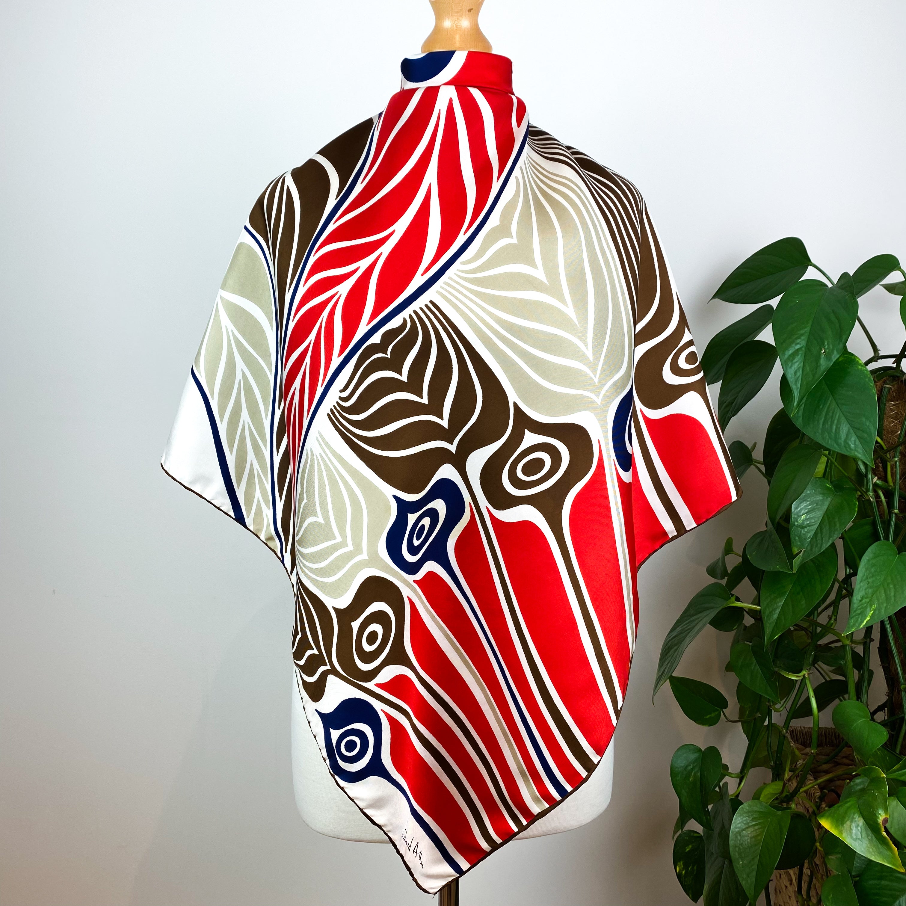1970s Richard Allan Vintage Silk Scarf