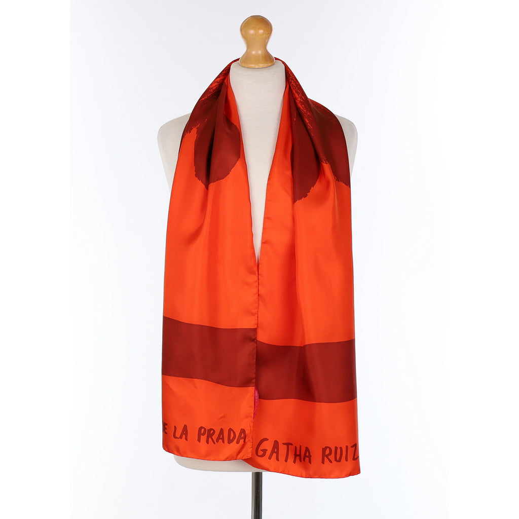 Agatha Ruiz De La Prada Red Silk Scarf