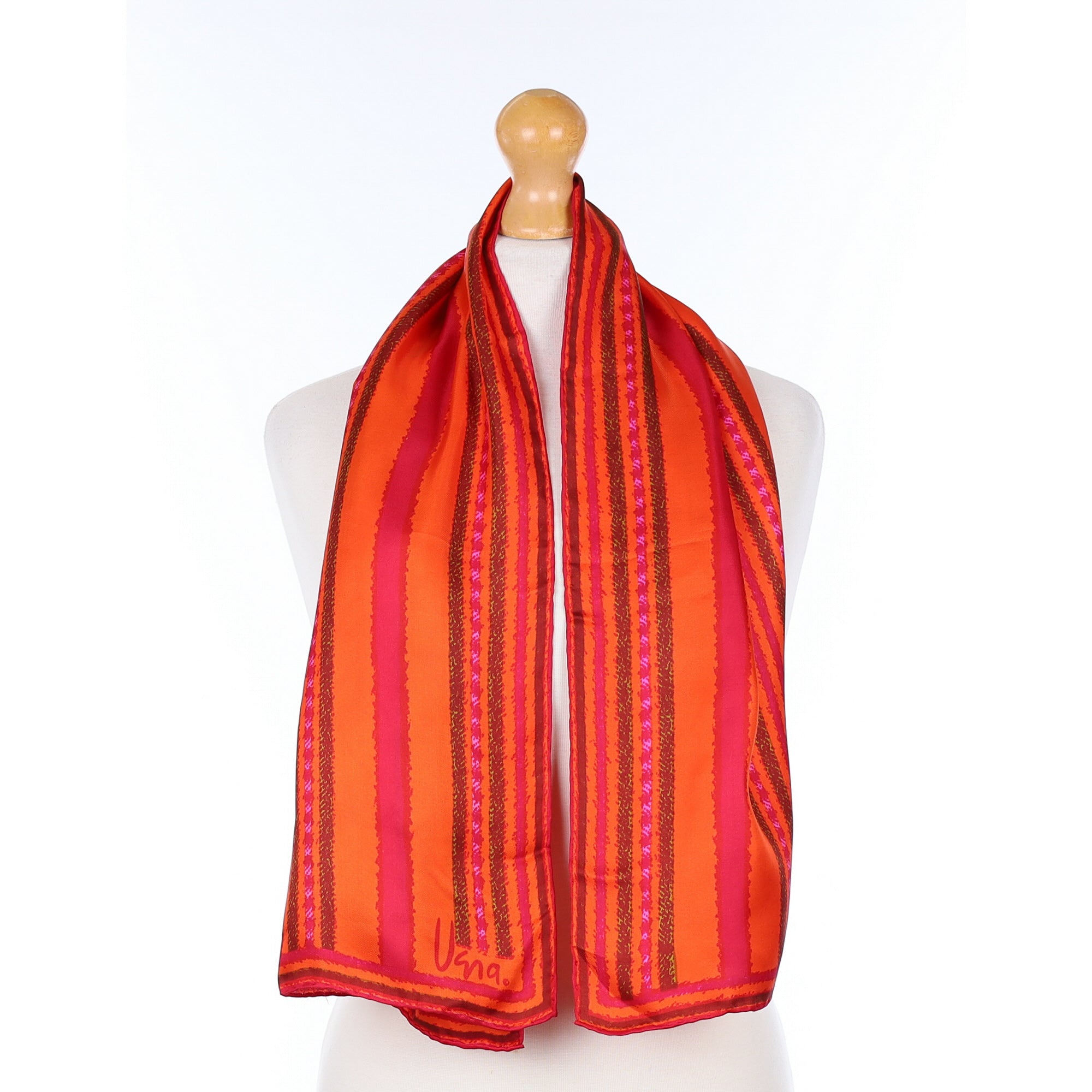 1970’s Vera Striped Vintage Silk Scarf
