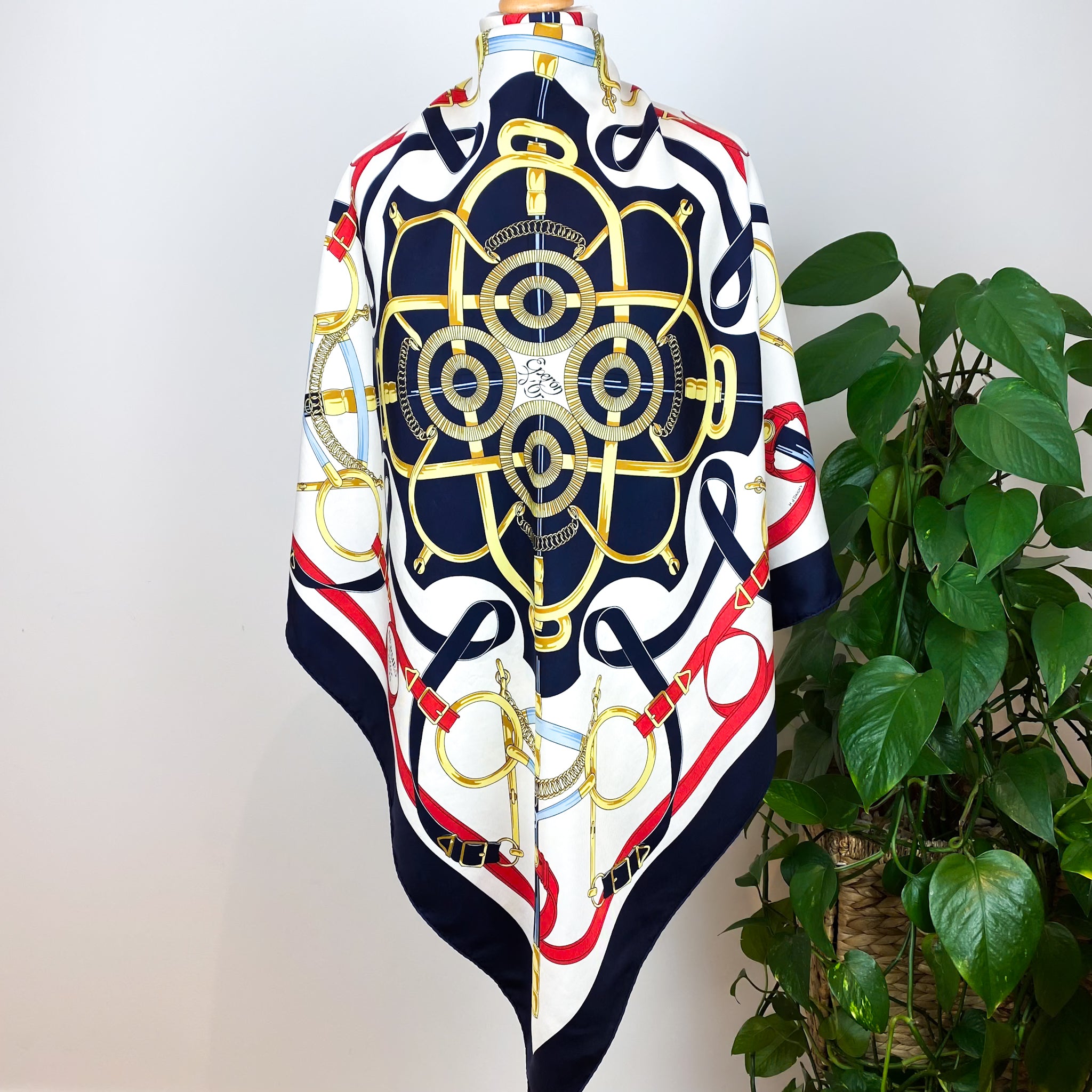 Boxed Hermes Eperon d’Or Vintage Silk Scarf