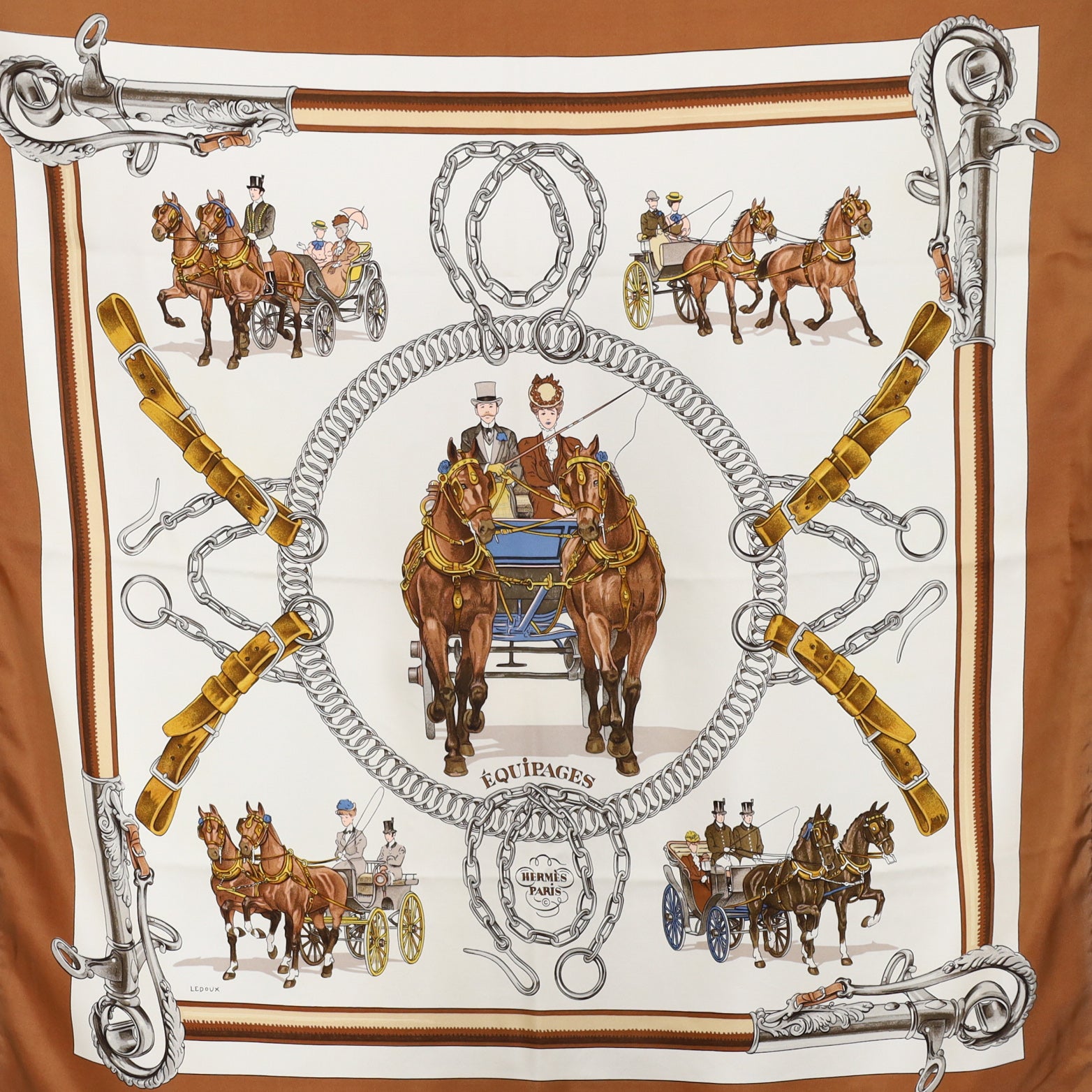 Hermès Equipages Silk Scarf