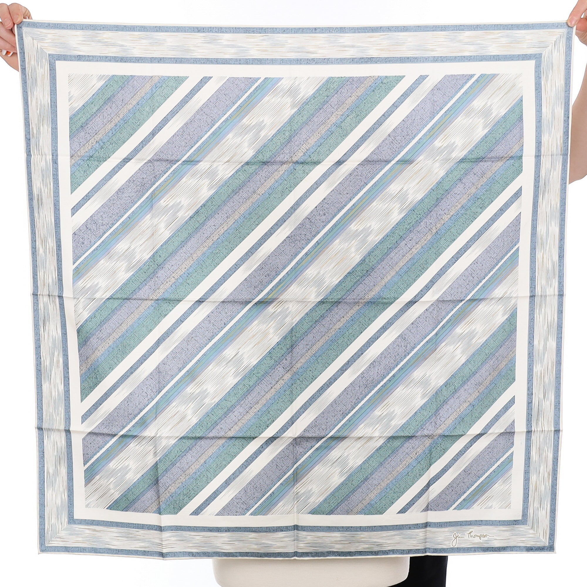 Brand New Boxed Jim Thompson Striped Silk Scarf