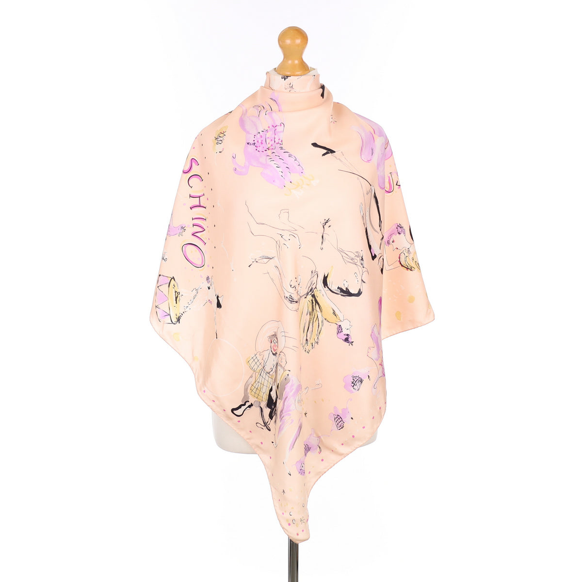Moschino Nude Pink Circus Silk Scarf