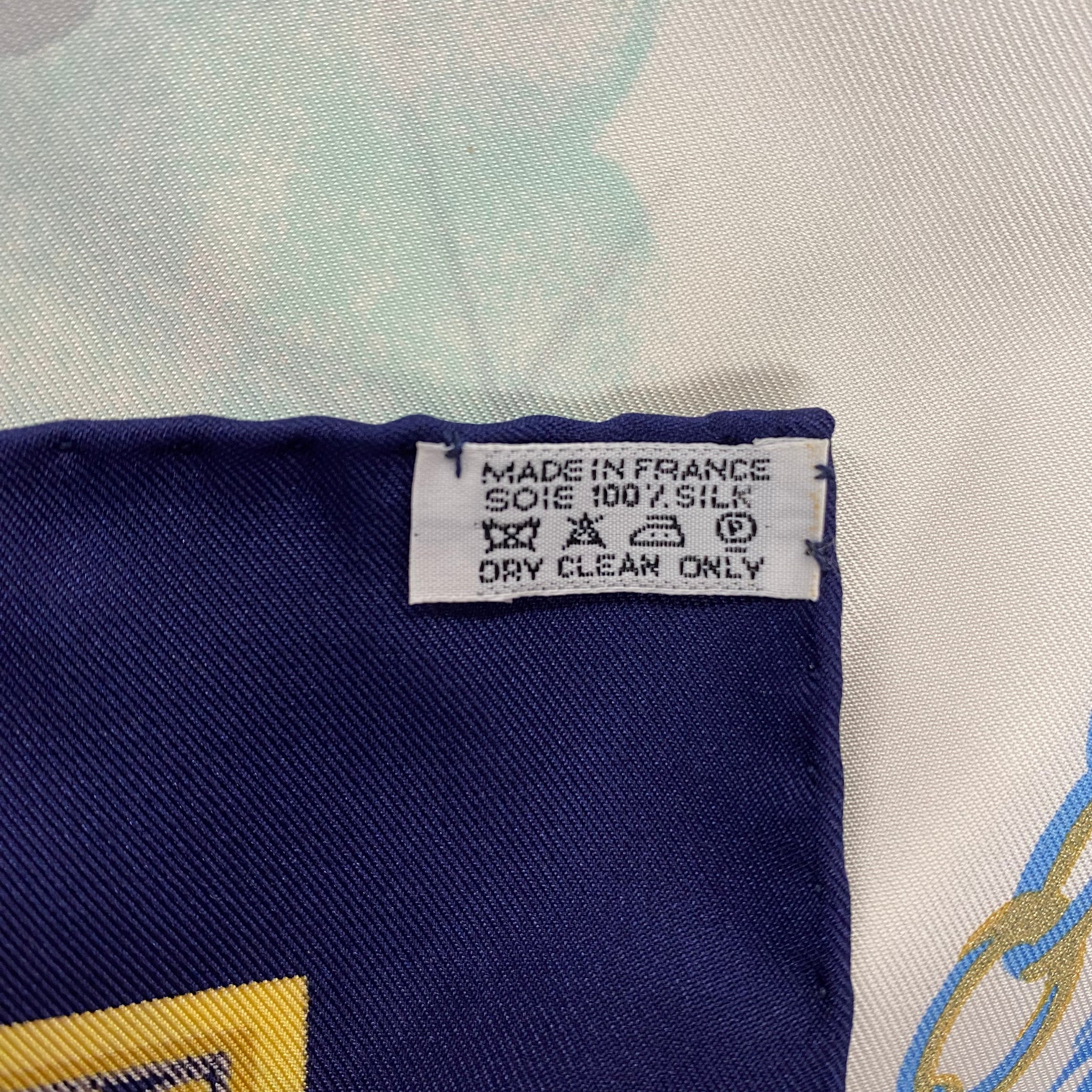 Brand New Boxed Hermès La Marine en Bois Boxed Silk Scarf