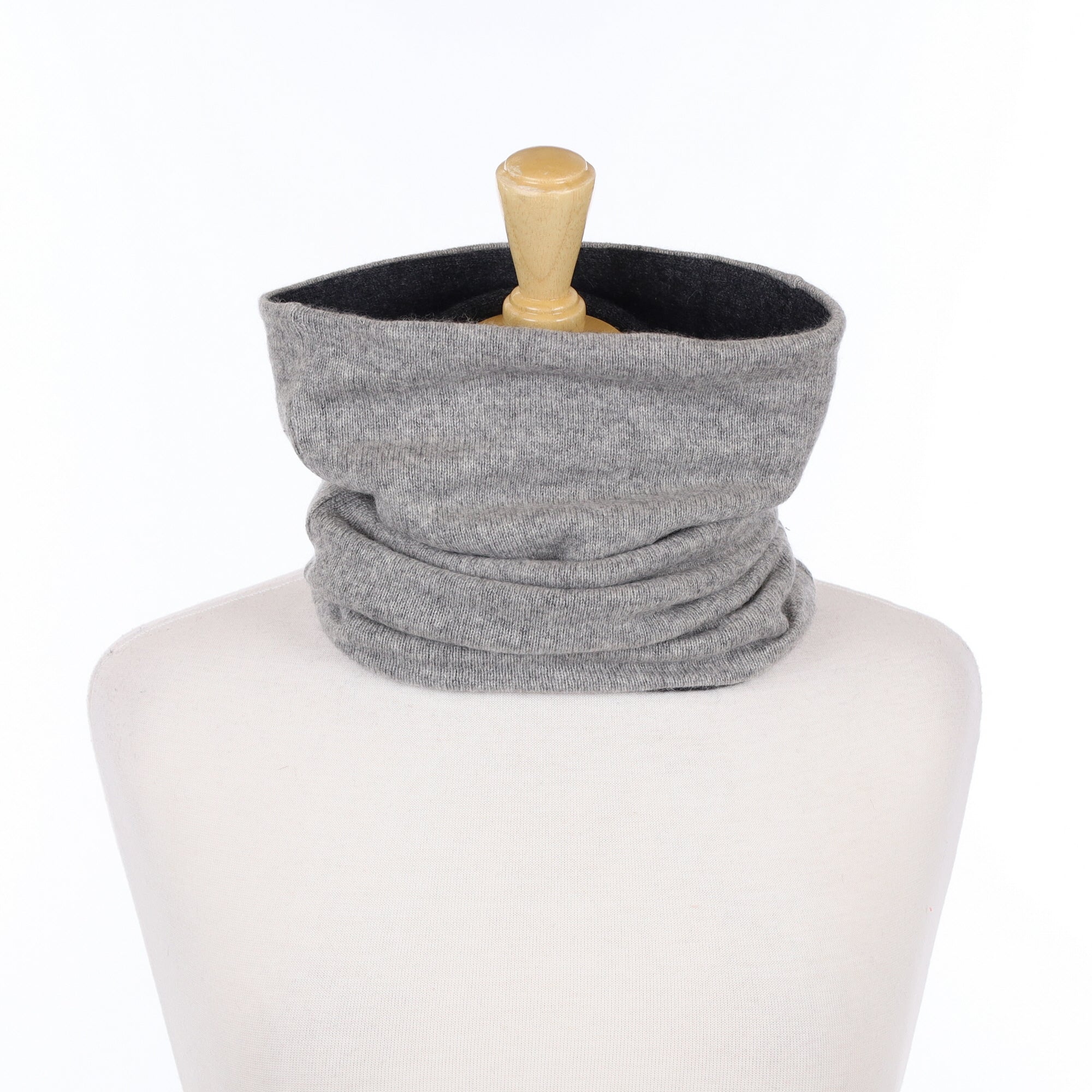 Ash Grey and Charcoal Luxury Double Layered Snood