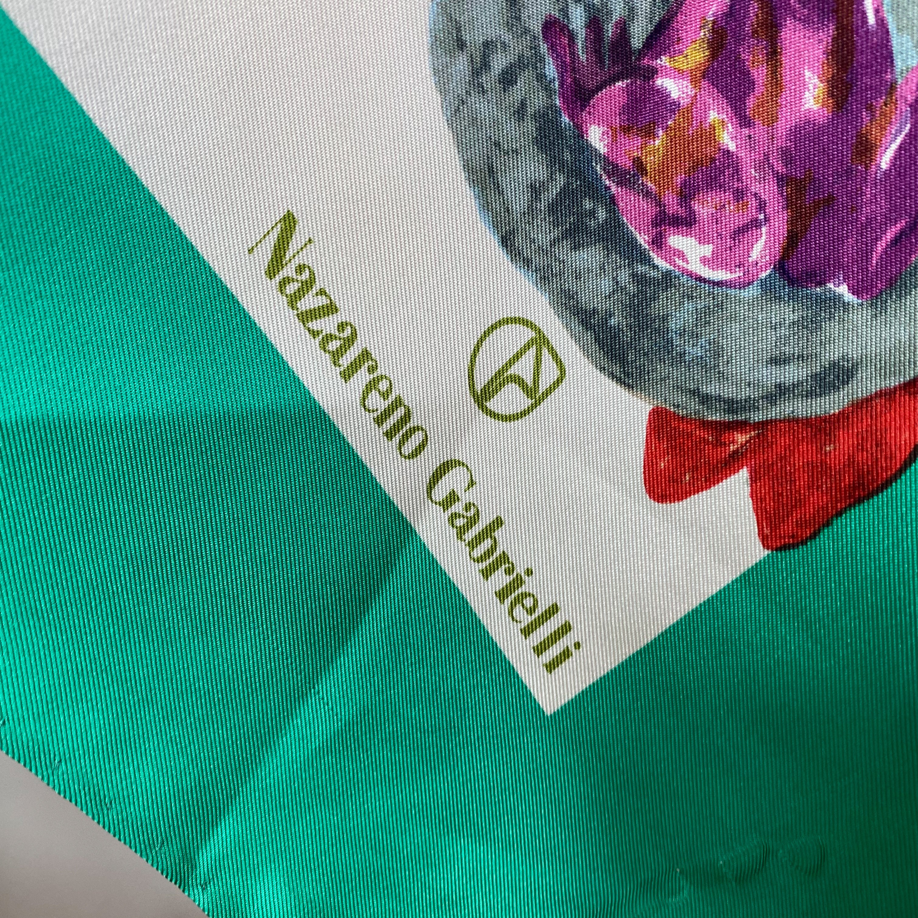 Large Nazareno Gabrielli Italian Silk Scarf