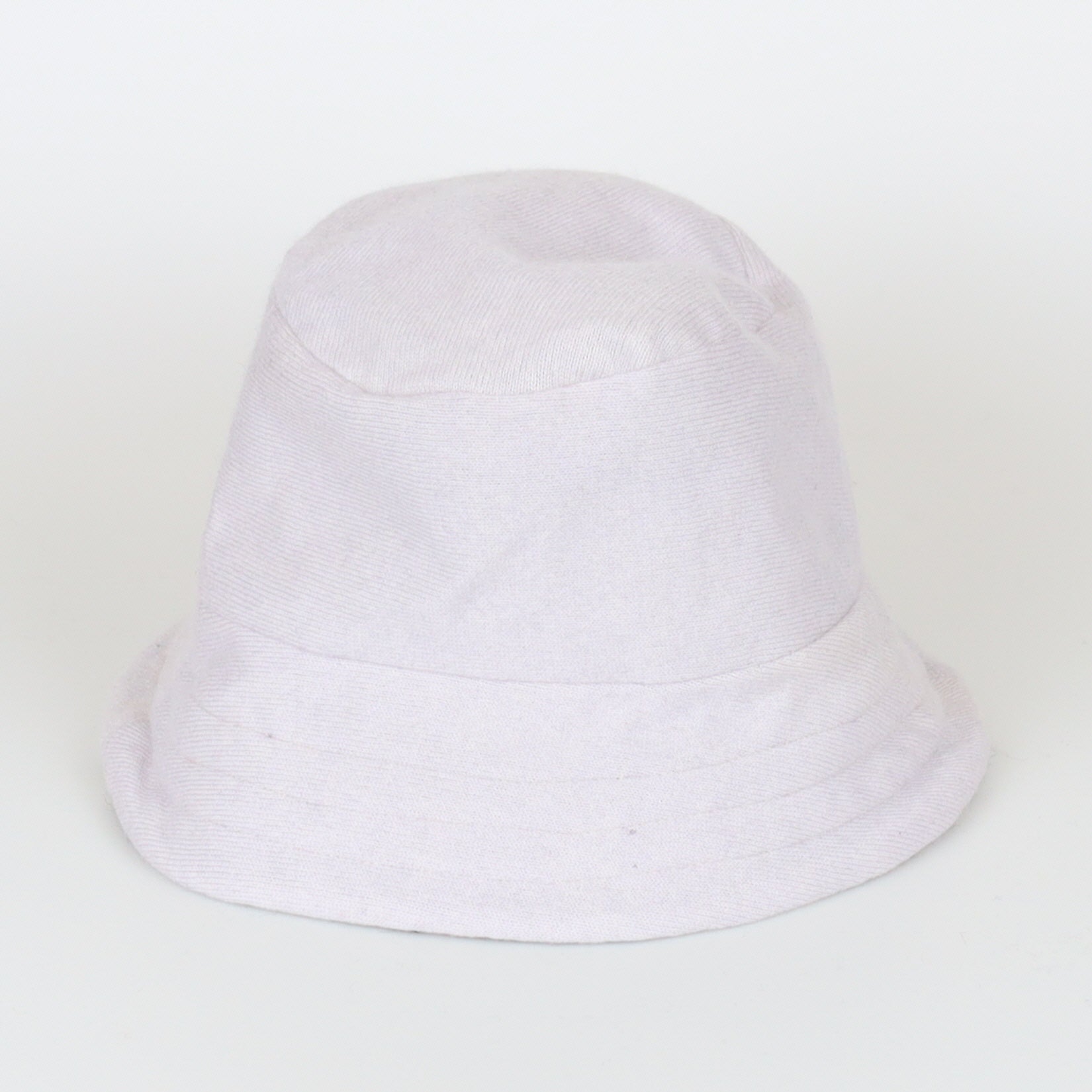 Grey Textured Knit Reversible Cashmere Bucket Hat Medium