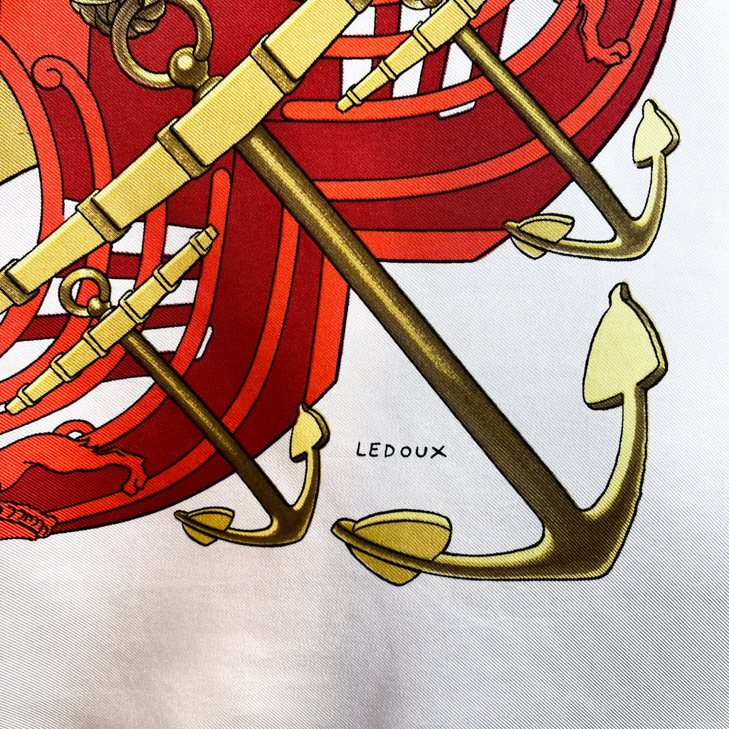 Boxed Hermes Proues 1974 Designer Silk Scarf