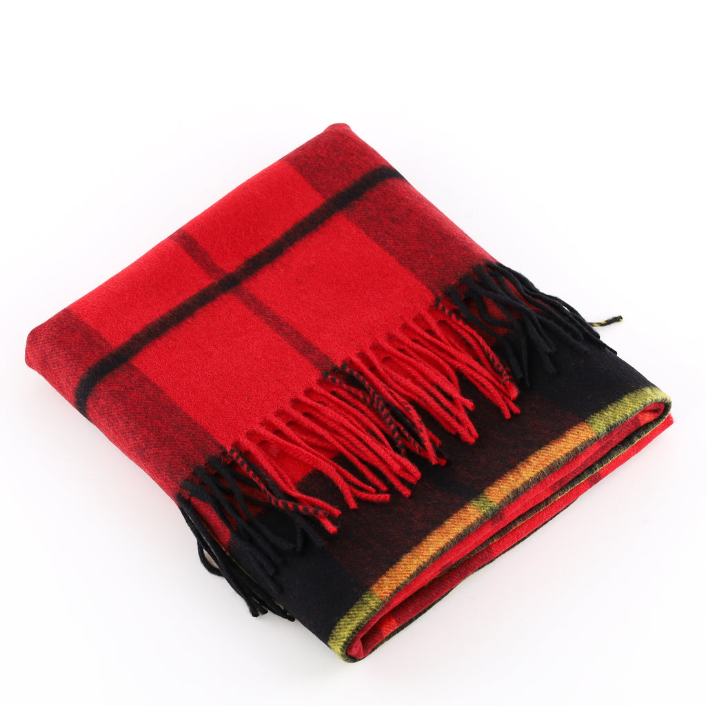 Brand New Scottish Red Black and Yellow Tartan Luxury Cashmere Stole