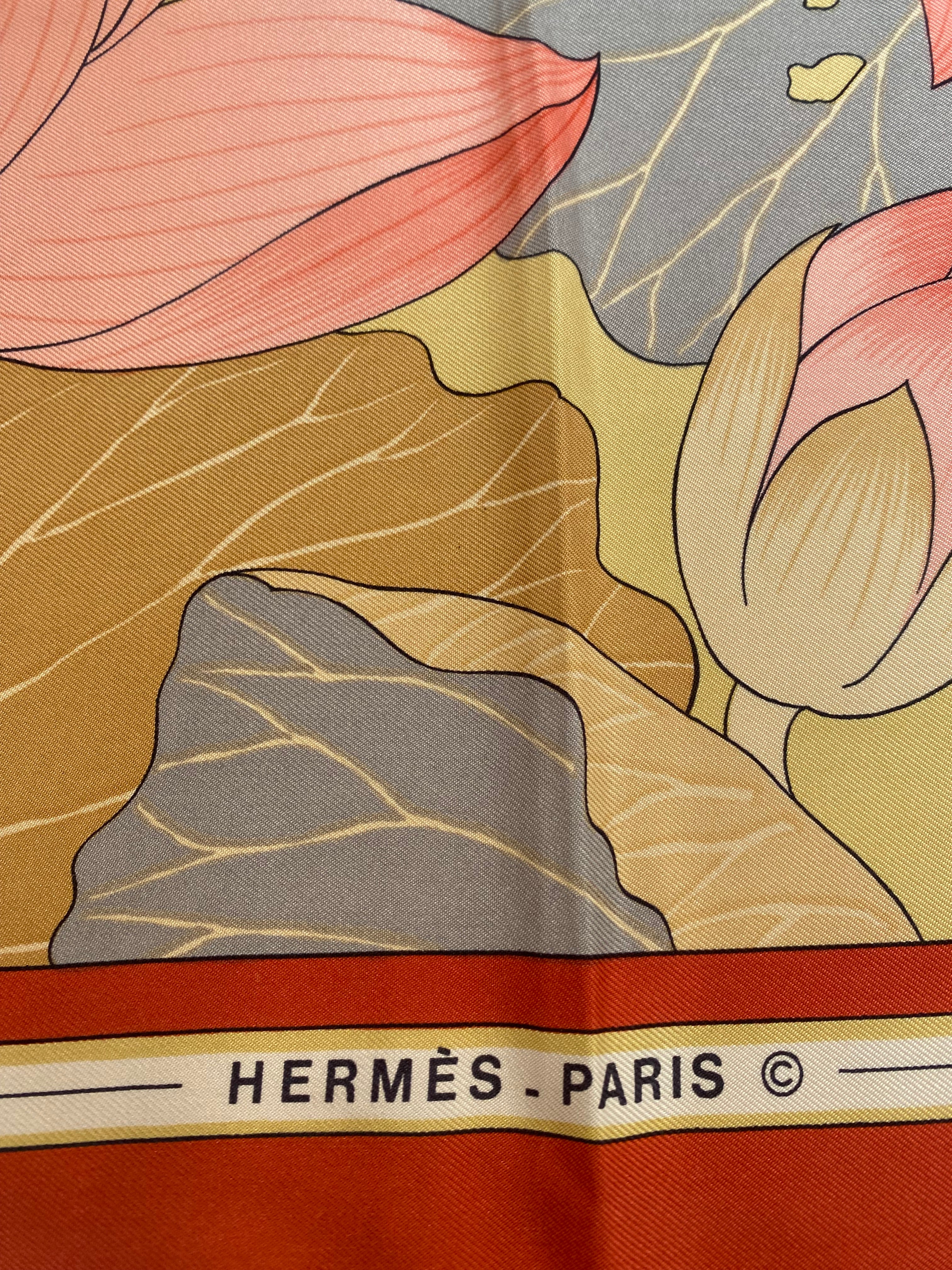Hermès Fleurs de Lotus Silk Scarf