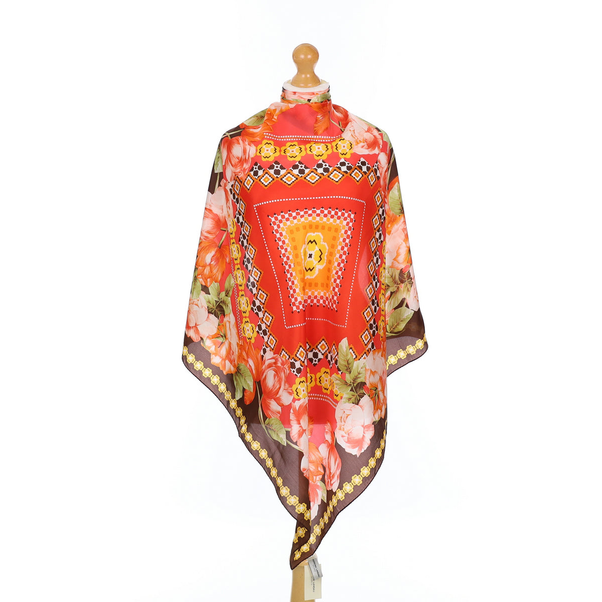 Brand New Adrienne Landau Floral Silk Scarf