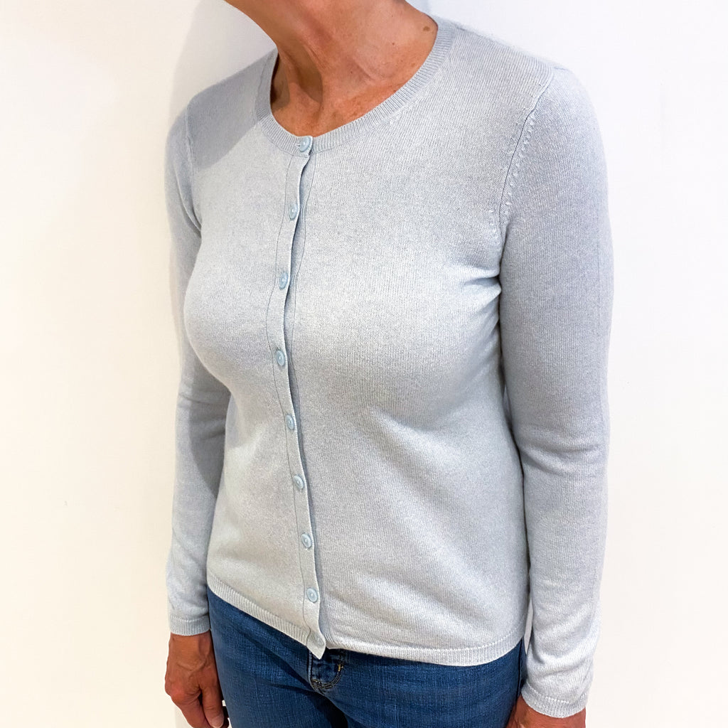 Pale Opal Blue Cashmere Cardigan Medium