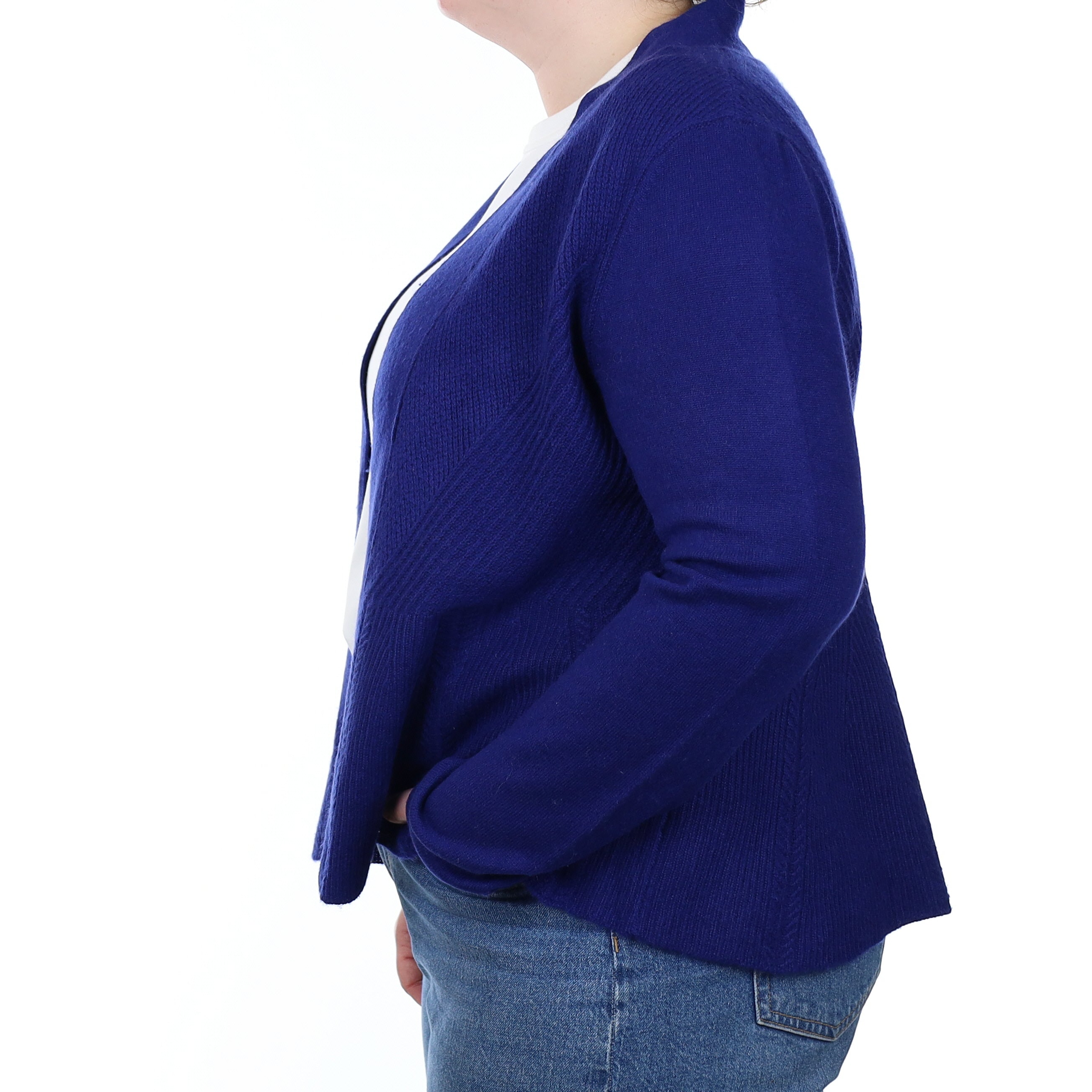 Admiral Blue Cashmere Edge to Edge Cardigan Large