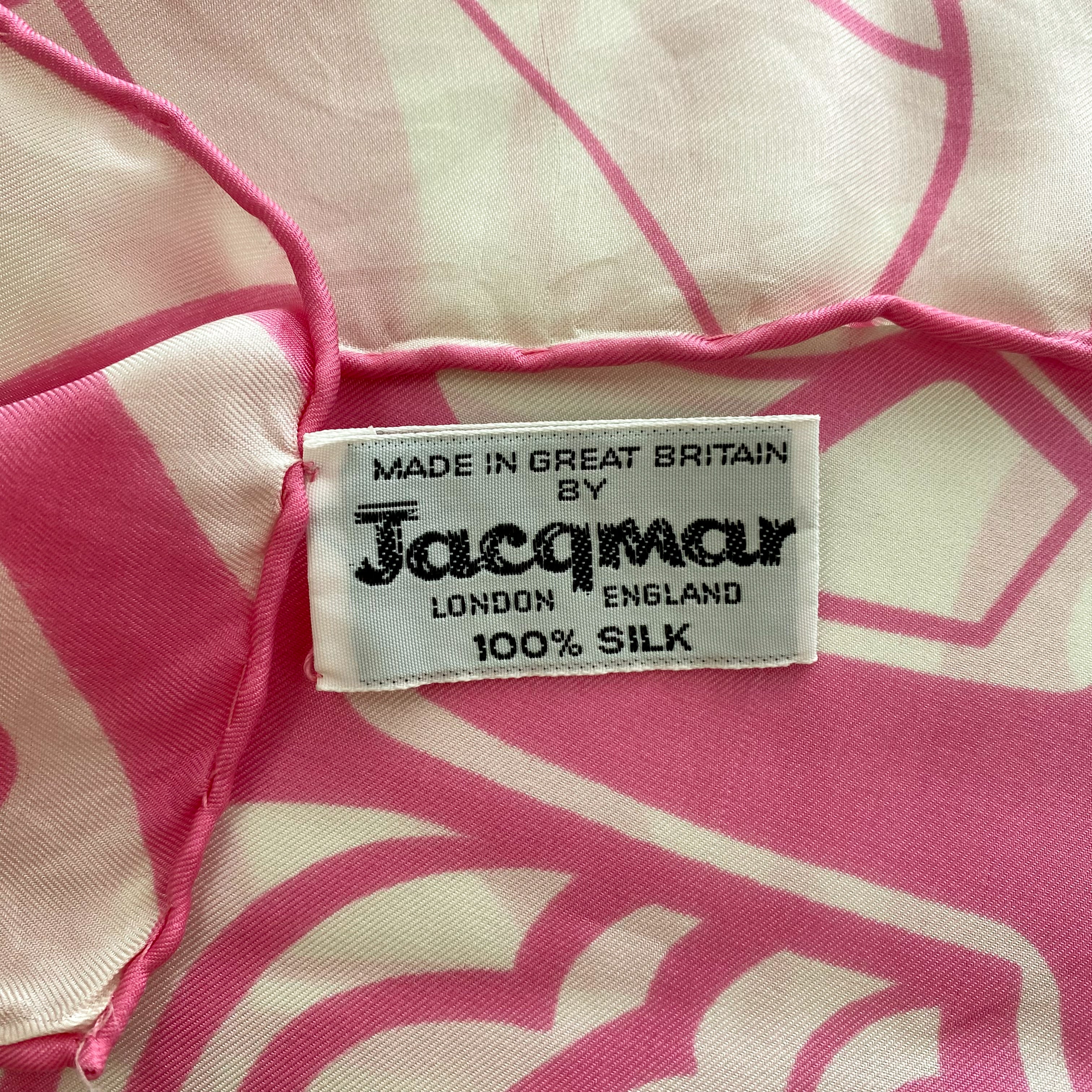 Jacqmar Abstract Pink Silk Scarf