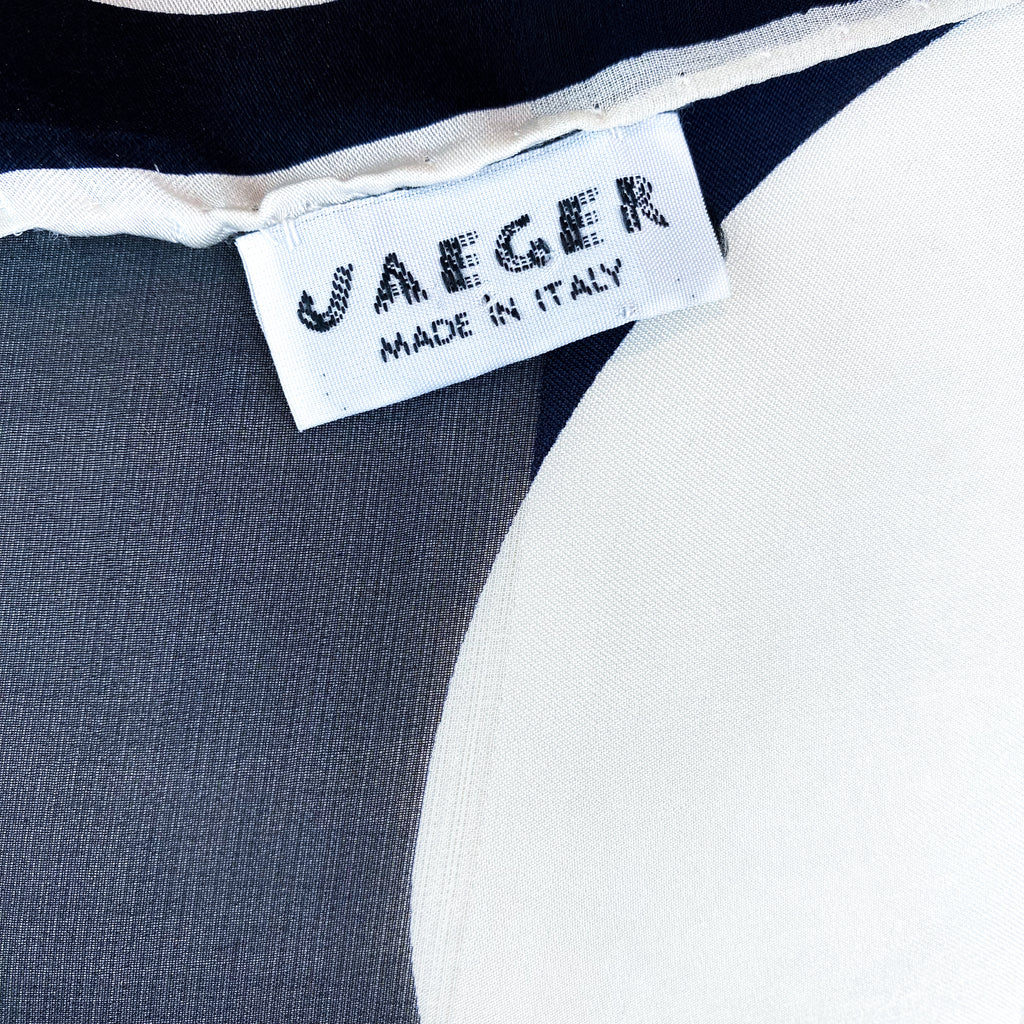 Jaeger Navy Spotty Silk Scarf