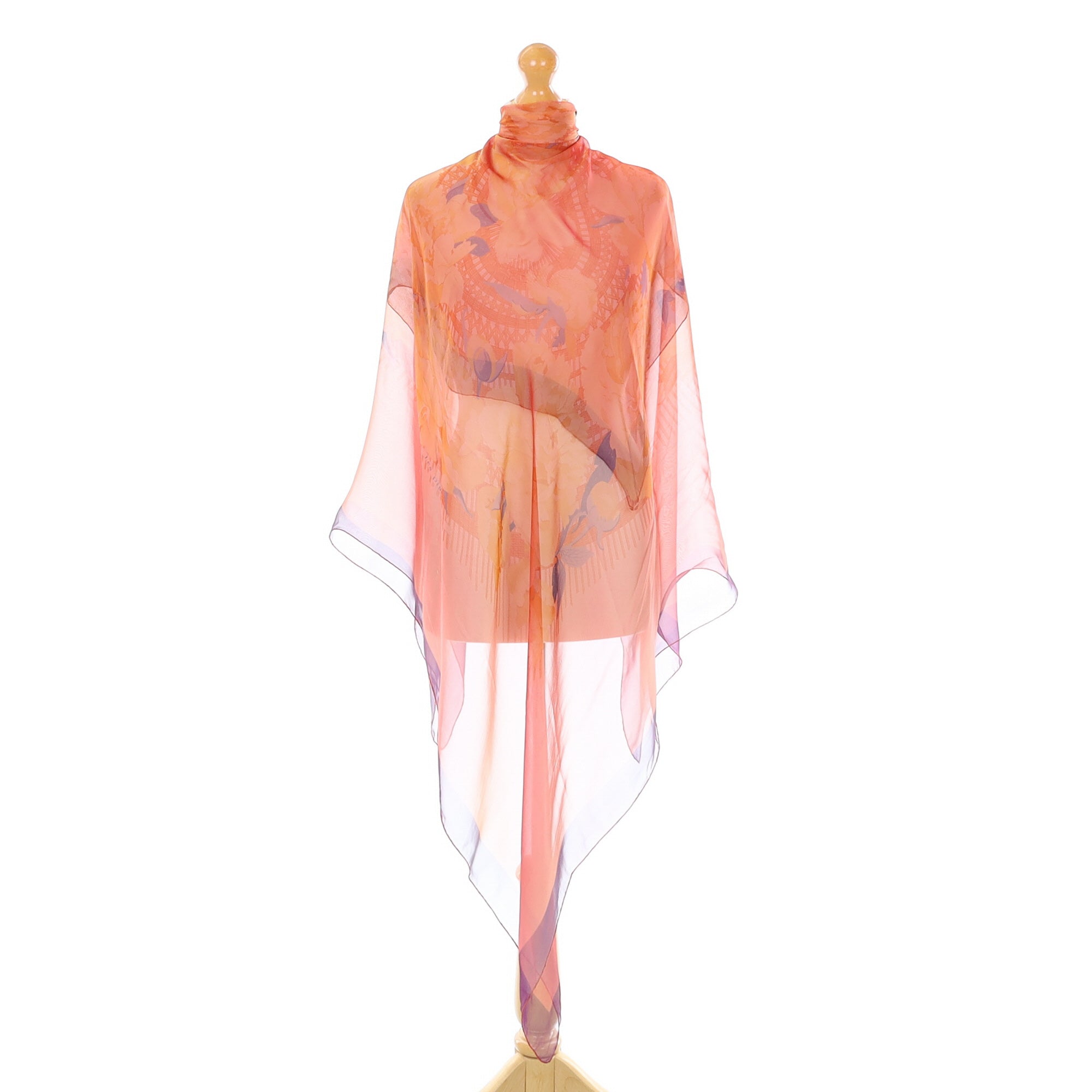 Hermès Les Pivoines Mousseline Silk Scarf