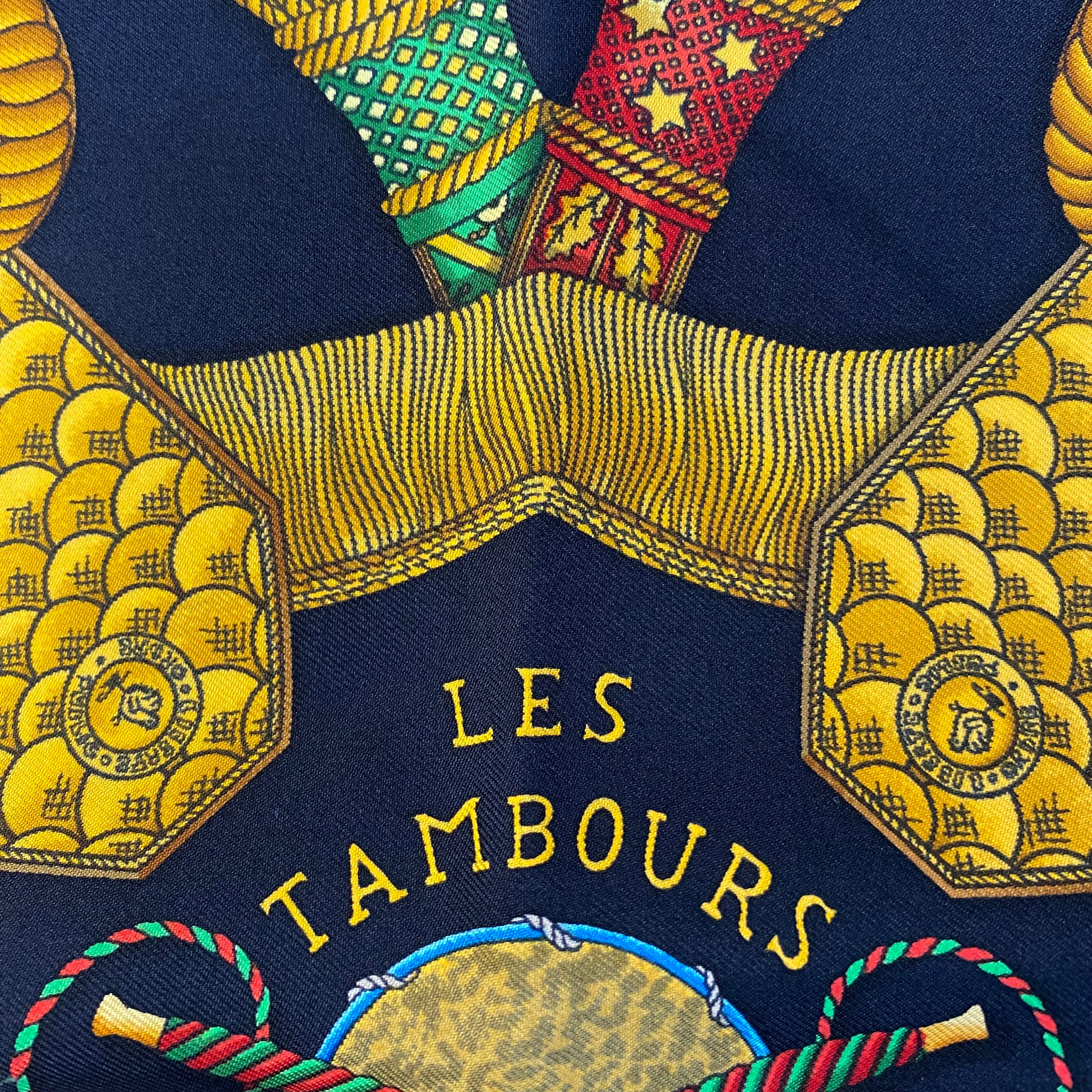 Hermès Les Tambours Silk Scarf