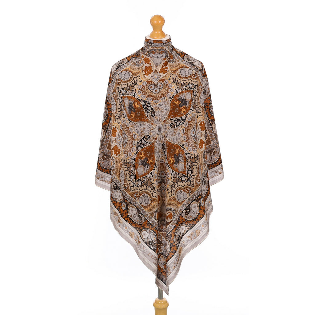 Pristine Leonard Paisley Leaf Silk Scarf