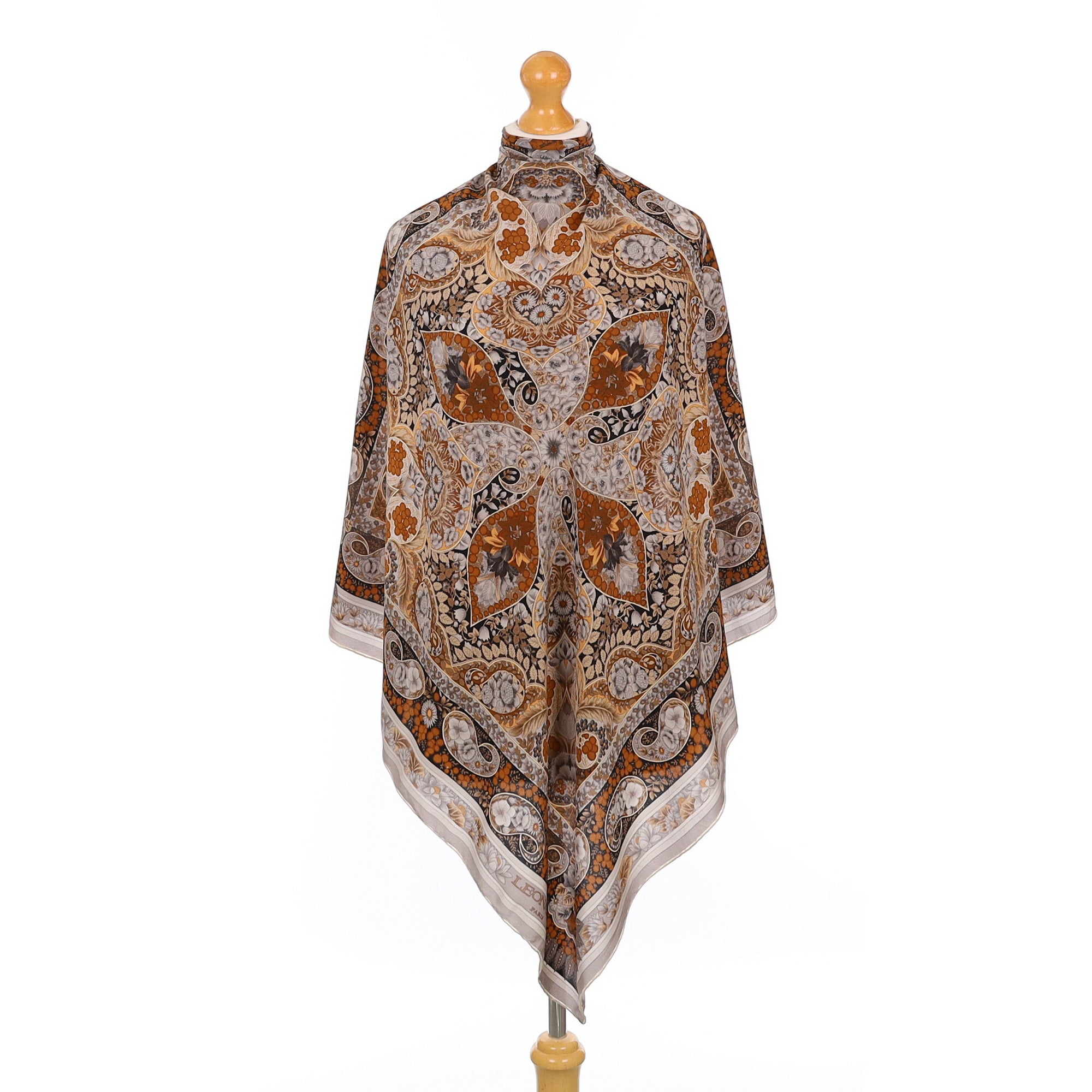 Pristine Leonard Paisley Leaf Silk Scarf