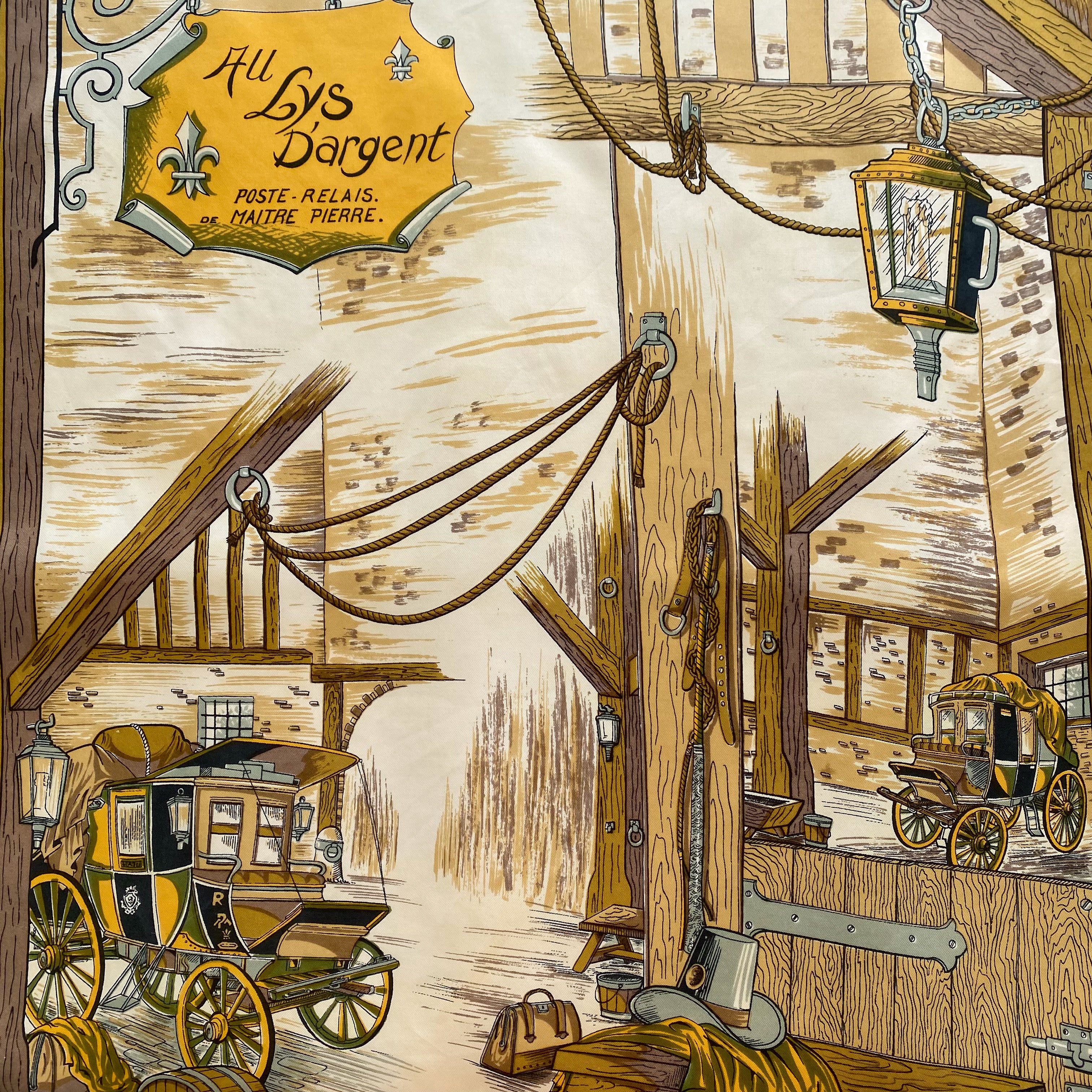 J F Paris Old Town Vintage Silk Scarf