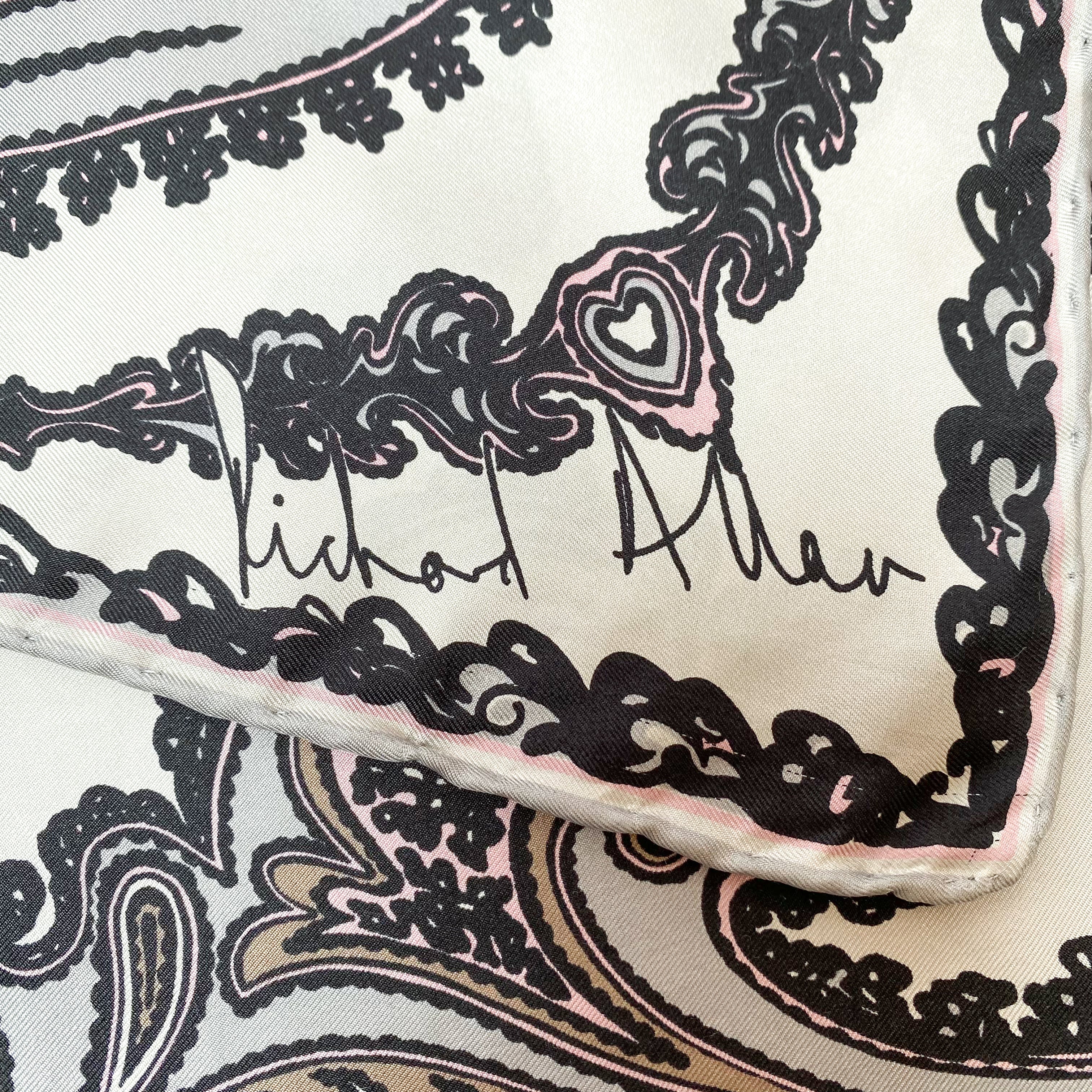 1970s Richard Allan Paisley Vintage Silk Scarf