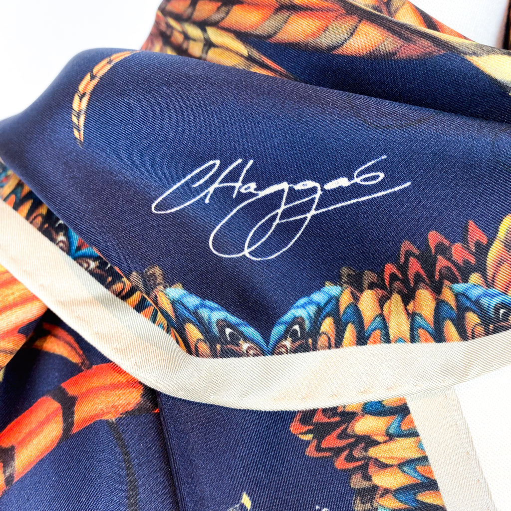 Clare Haggas Pheasant Designer Silk Scarf