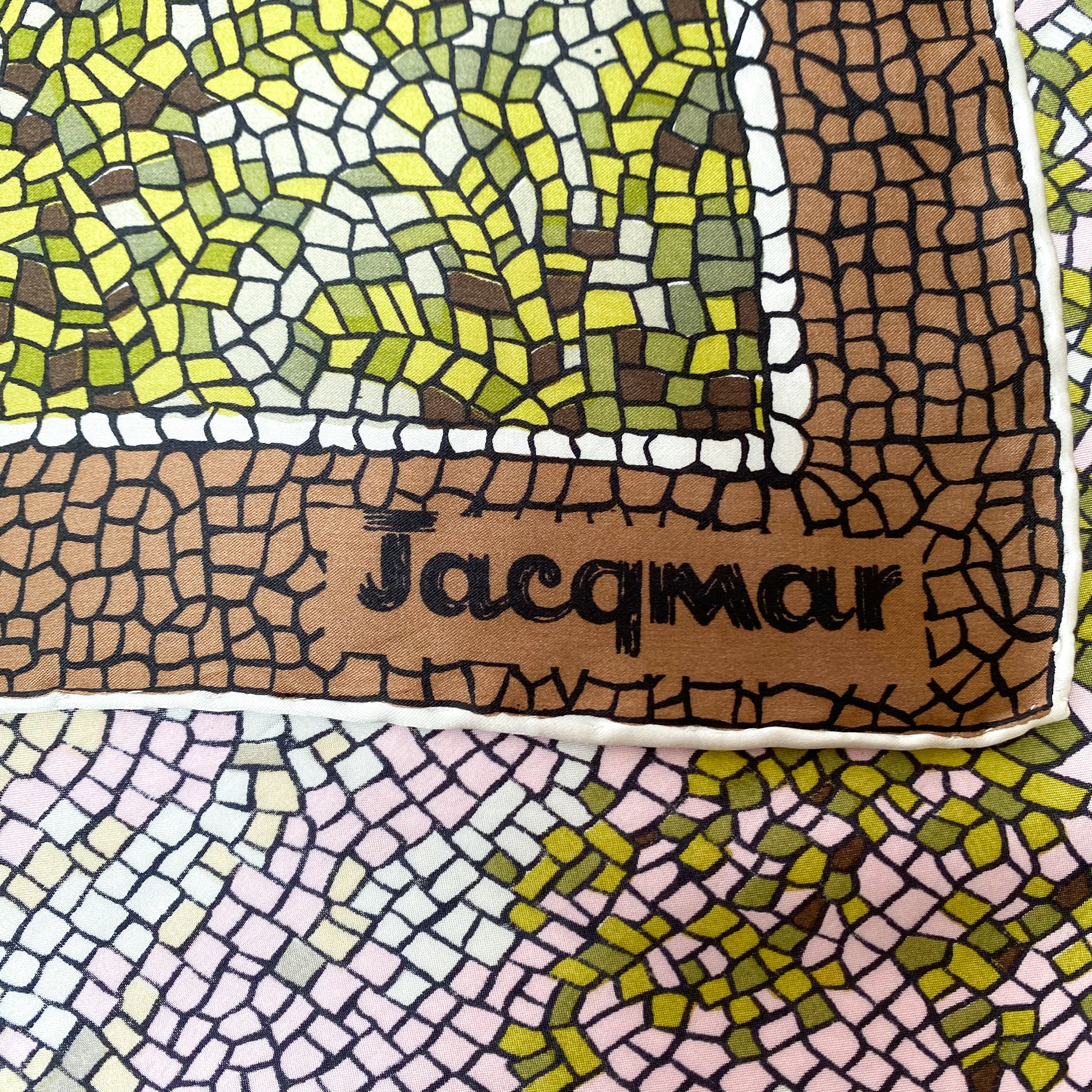 1960s Jacqmar Mosaic Vintage Silk Scarf