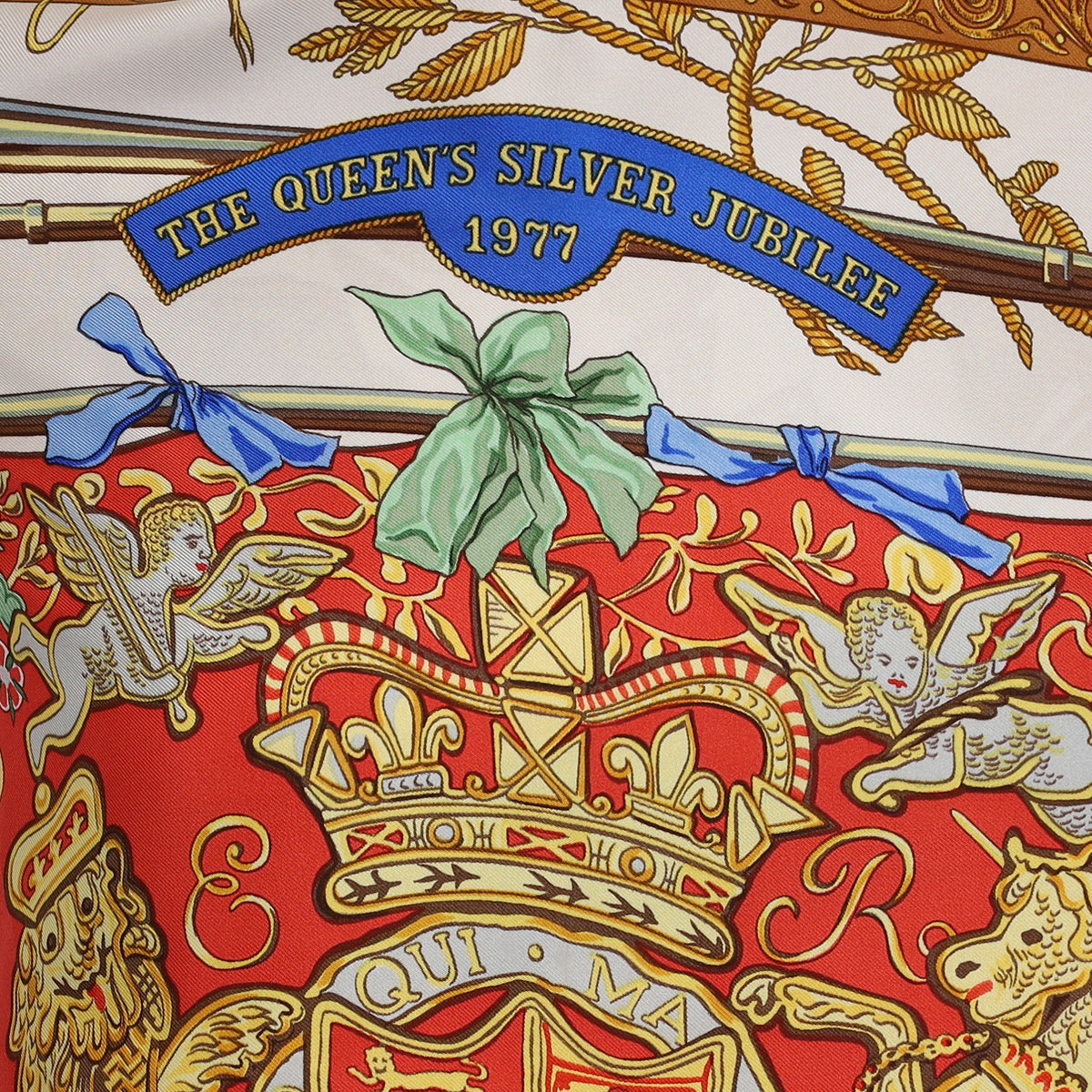 Hermès The Queens Silver Jubilee 1977 Silk Scarf Quite Rare
