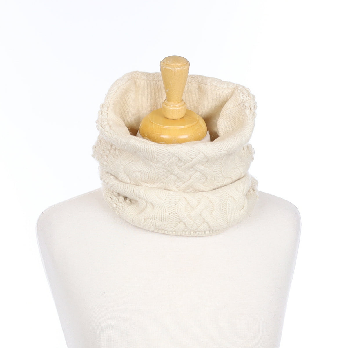 Cream Cable Luxury Double Layered Snood