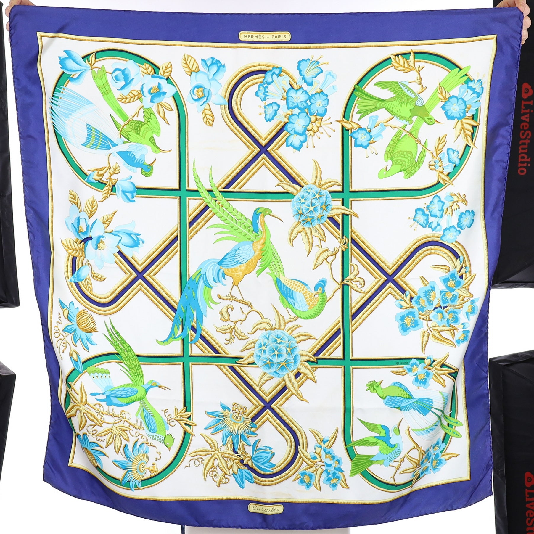 Hermès Caraibes Silk Scarf