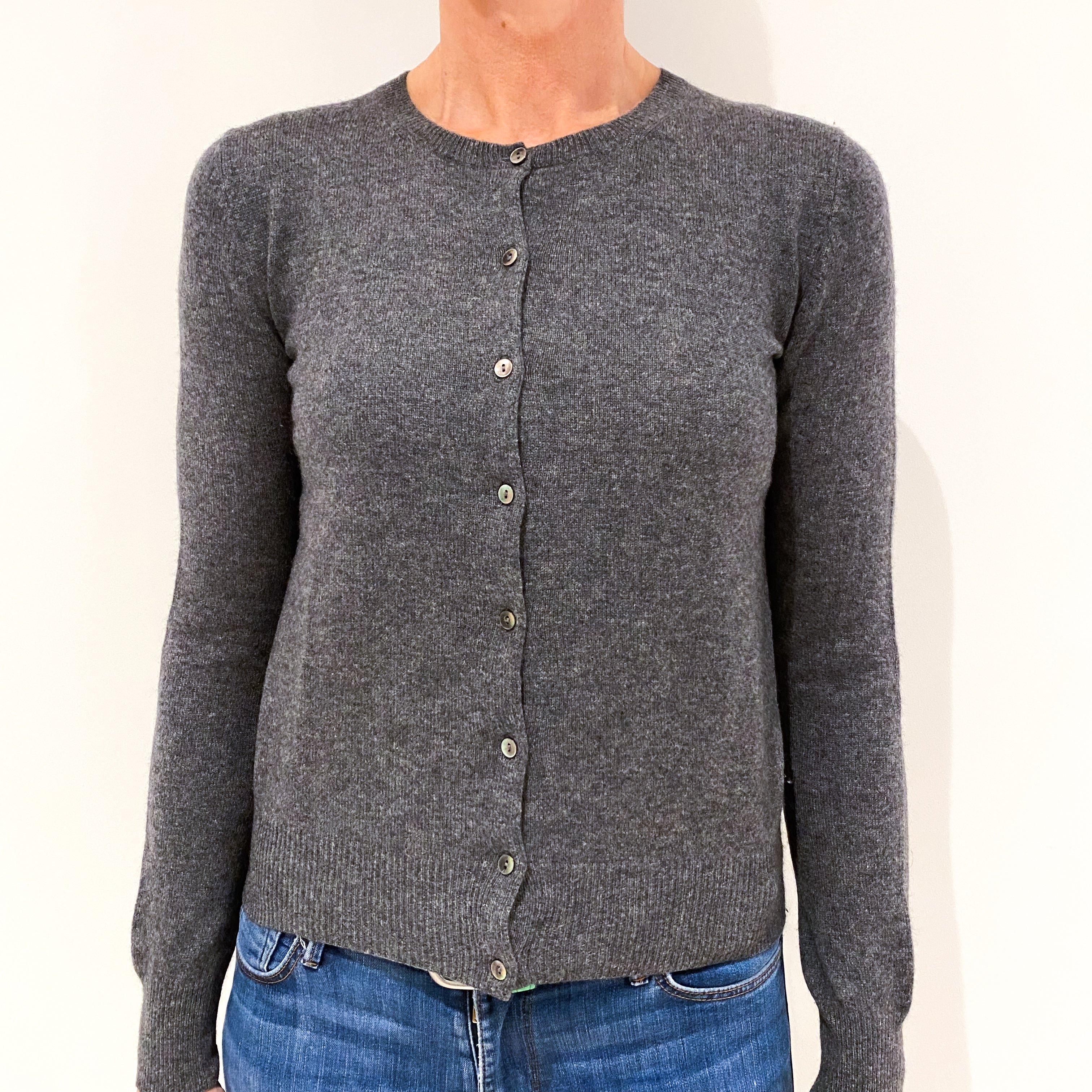 Slate Grey Cashmere Cardigan Small