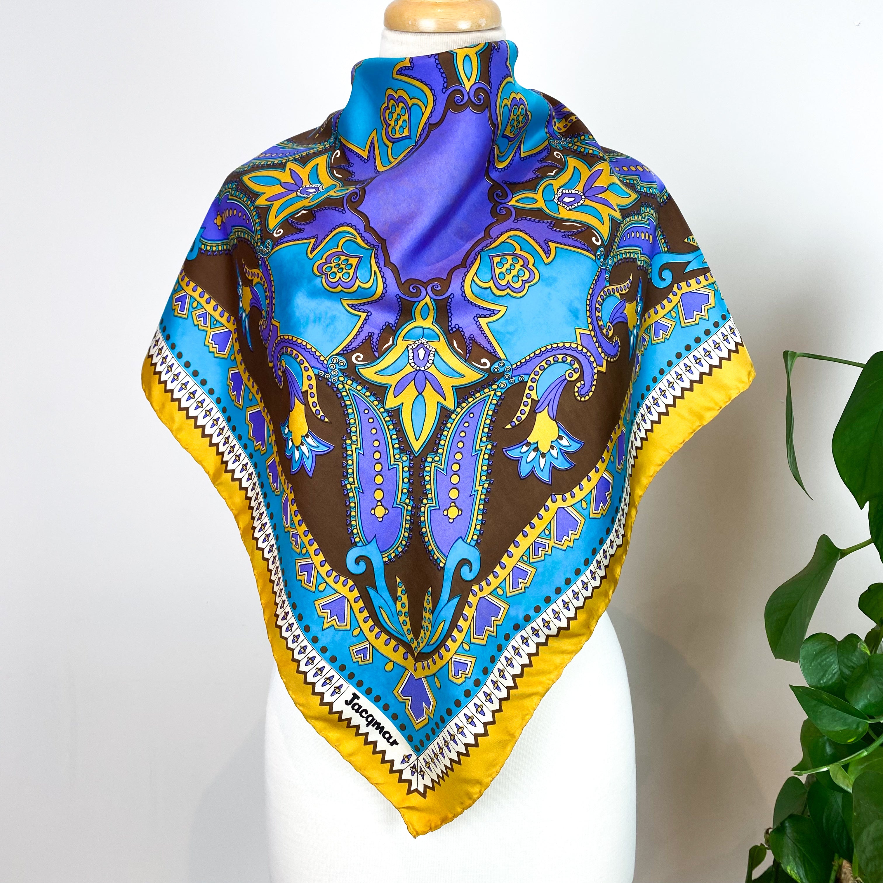 Jacqmar Paisley Vintage Silk Scarf