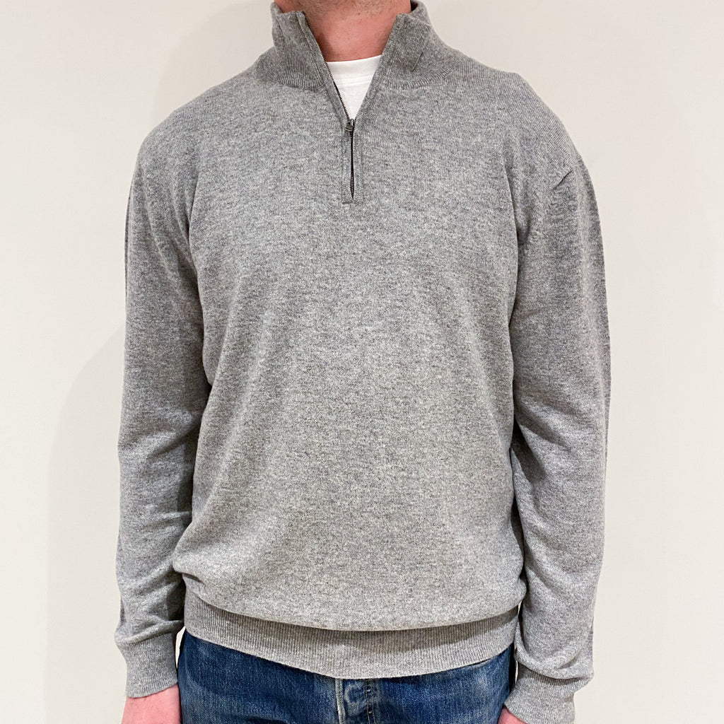 Men’s Brand New Scottish Smoke Grey 1/4 Zip Jumper Extra Extra Large