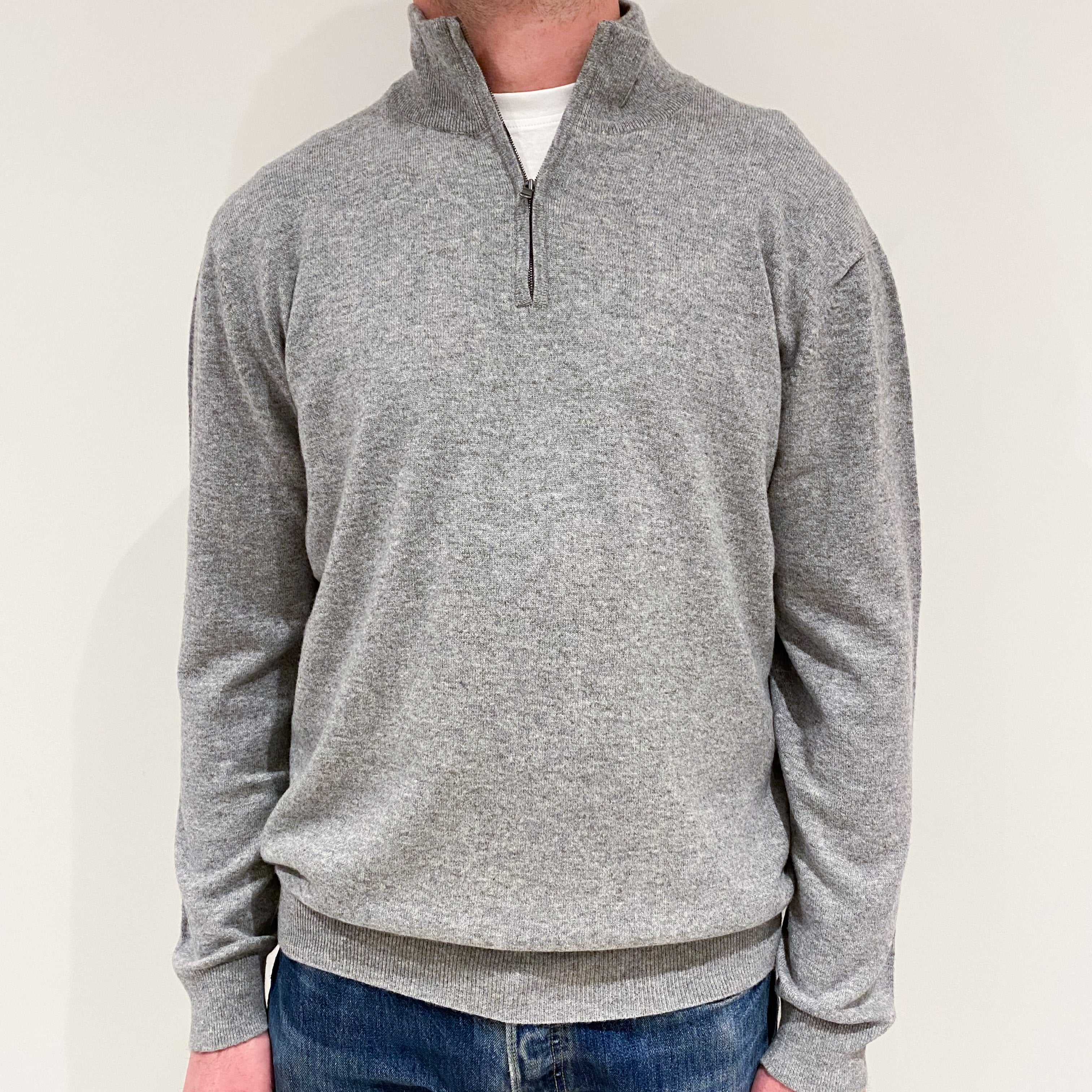 Men’s Brand New Scottish Smoke Grey 1/4 Zip Jumper Extra Extra Large