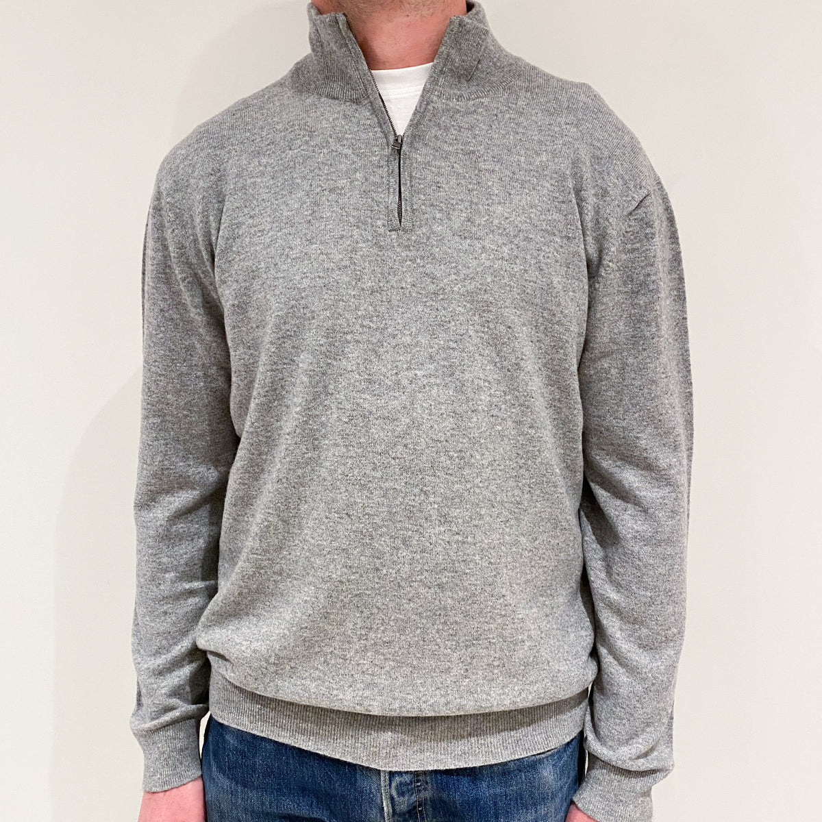 Men’s Brand New Scottish Smoke Grey 1/4 Zip Jumper Extra Extra Large