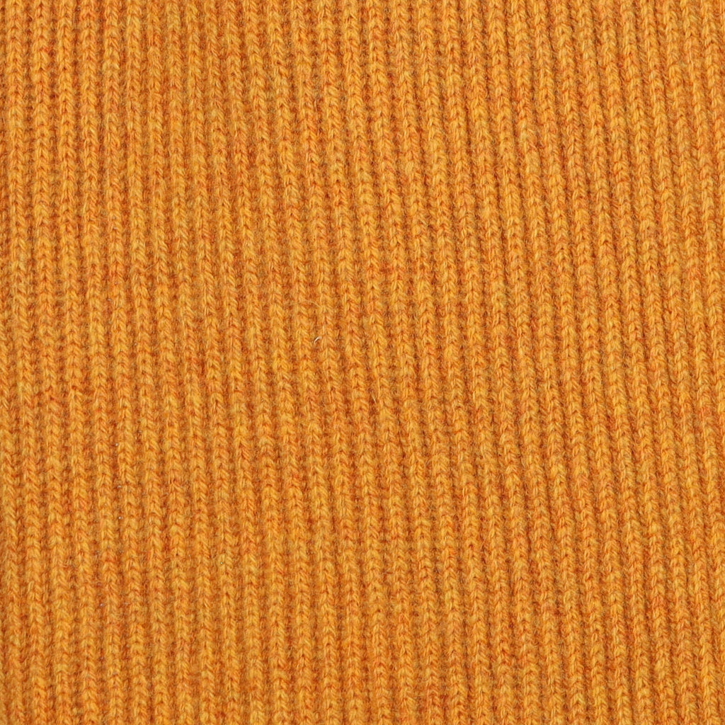 Brand New Scottish Marmalade Orange Rib Cashmere Scarf