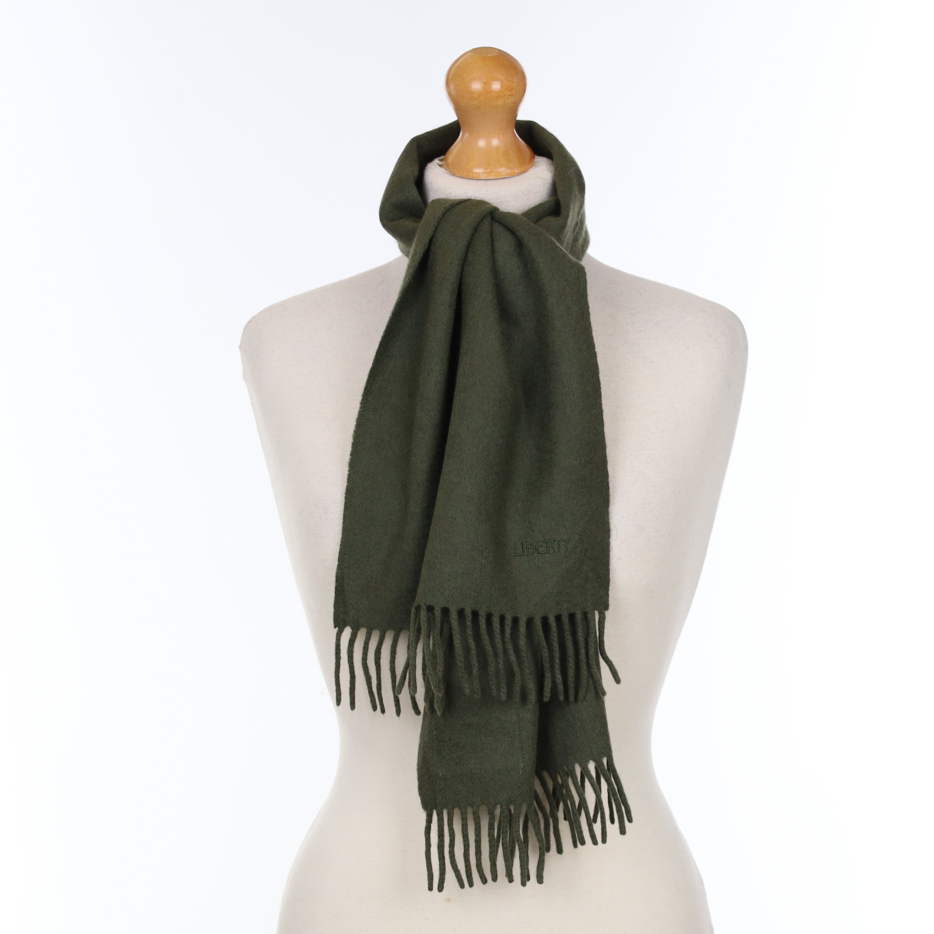 Liberty Forest Green Cashmere Woven Scarf