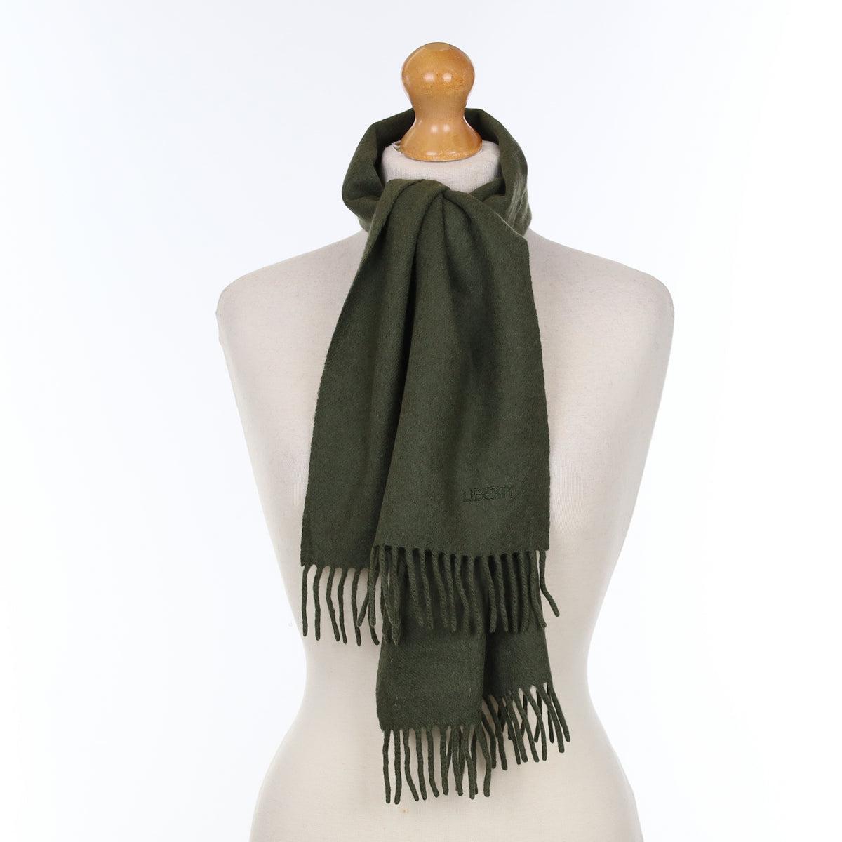Liberty Forest Green Cashmere Woven Scarf