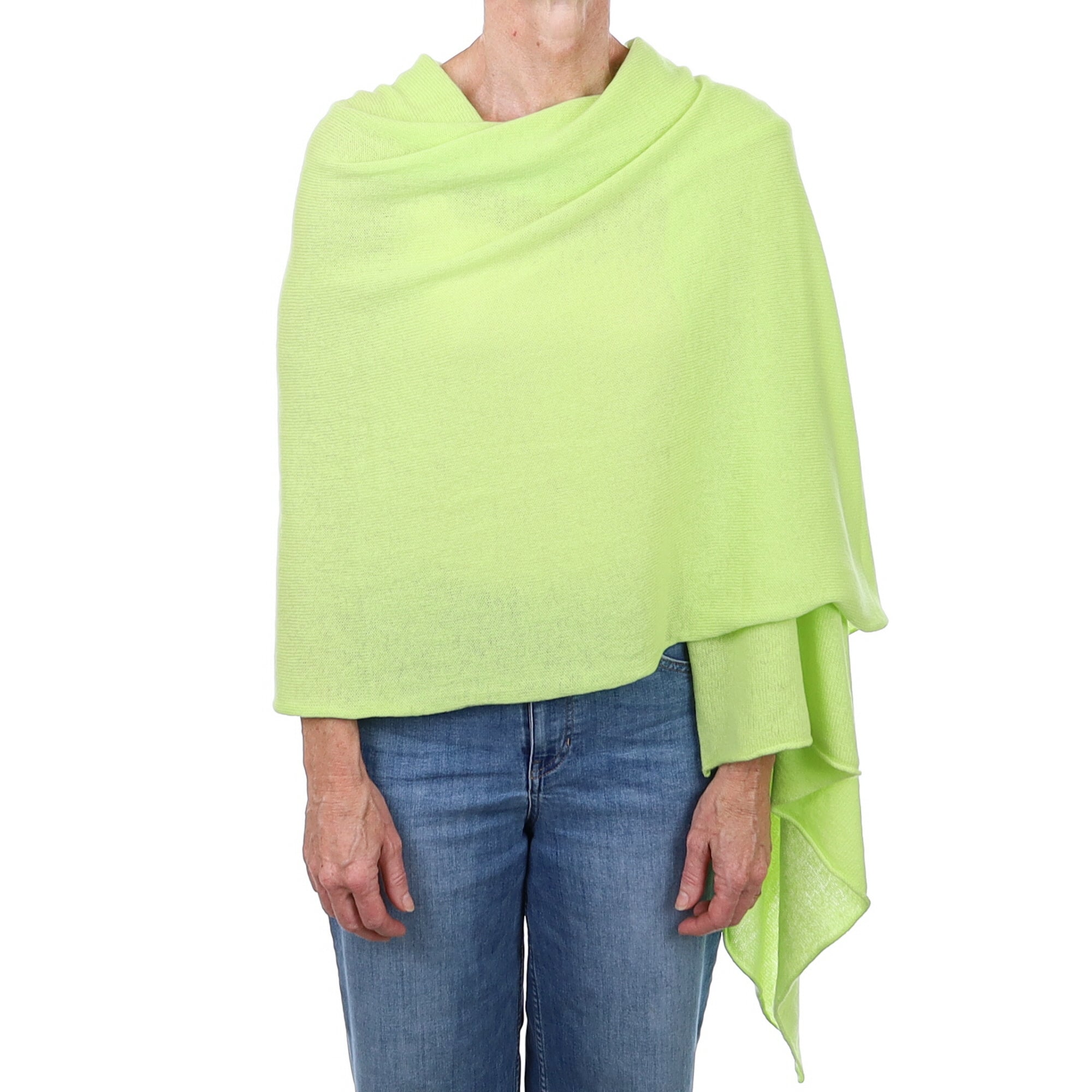 Brand New Scottish Lime Green Oversized Gauzy Cashmere Wrap