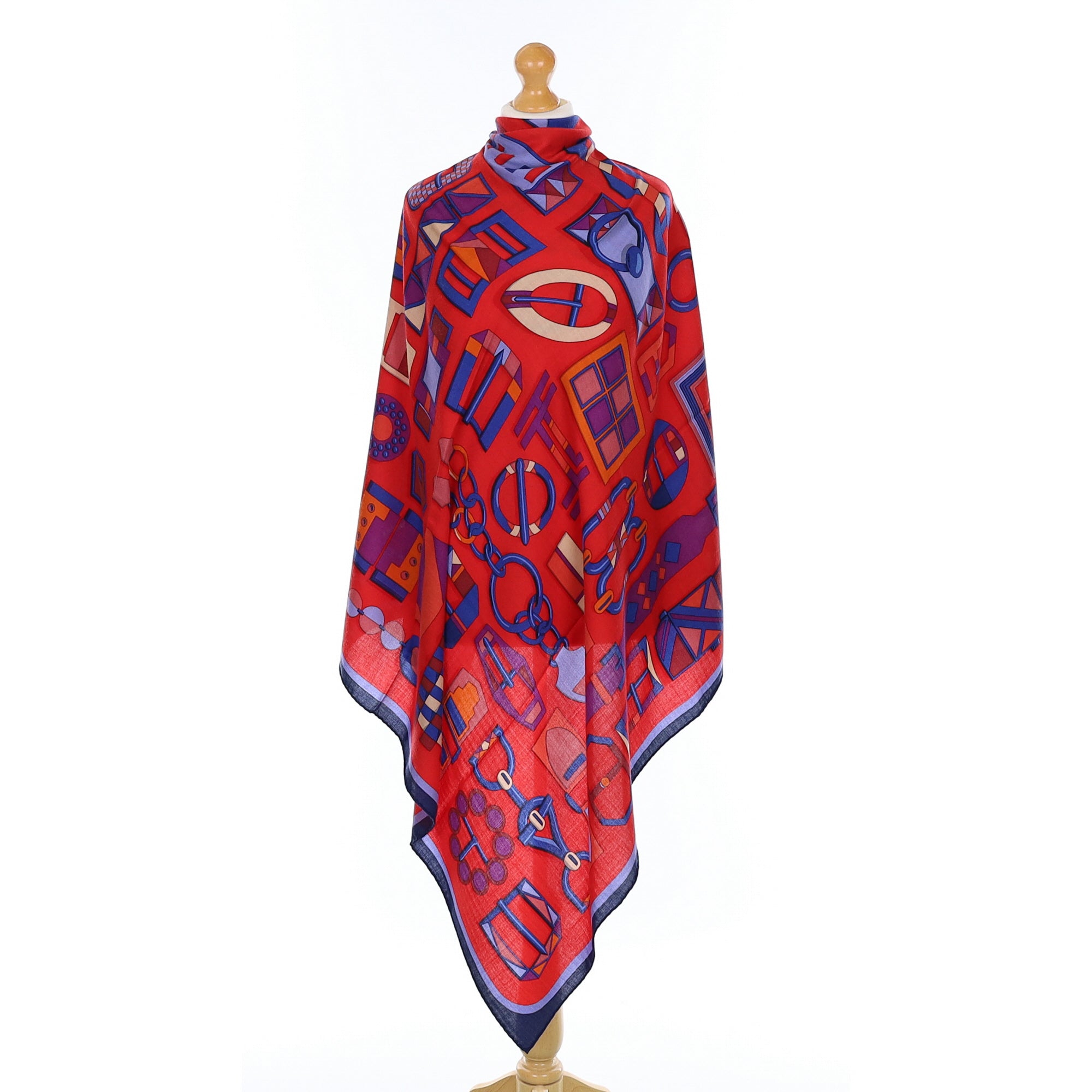 Hermès Carré en Boucles Cashmere Silk Scarf