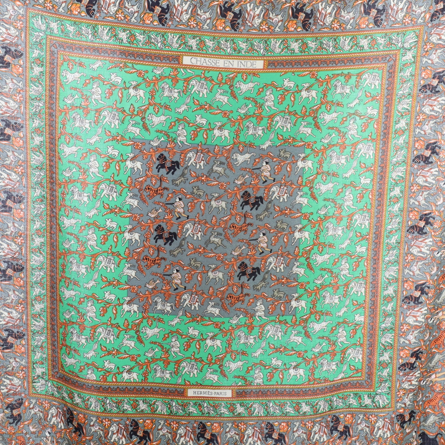 Hermès Chasse En Inde Cashmere/Silk Scarf