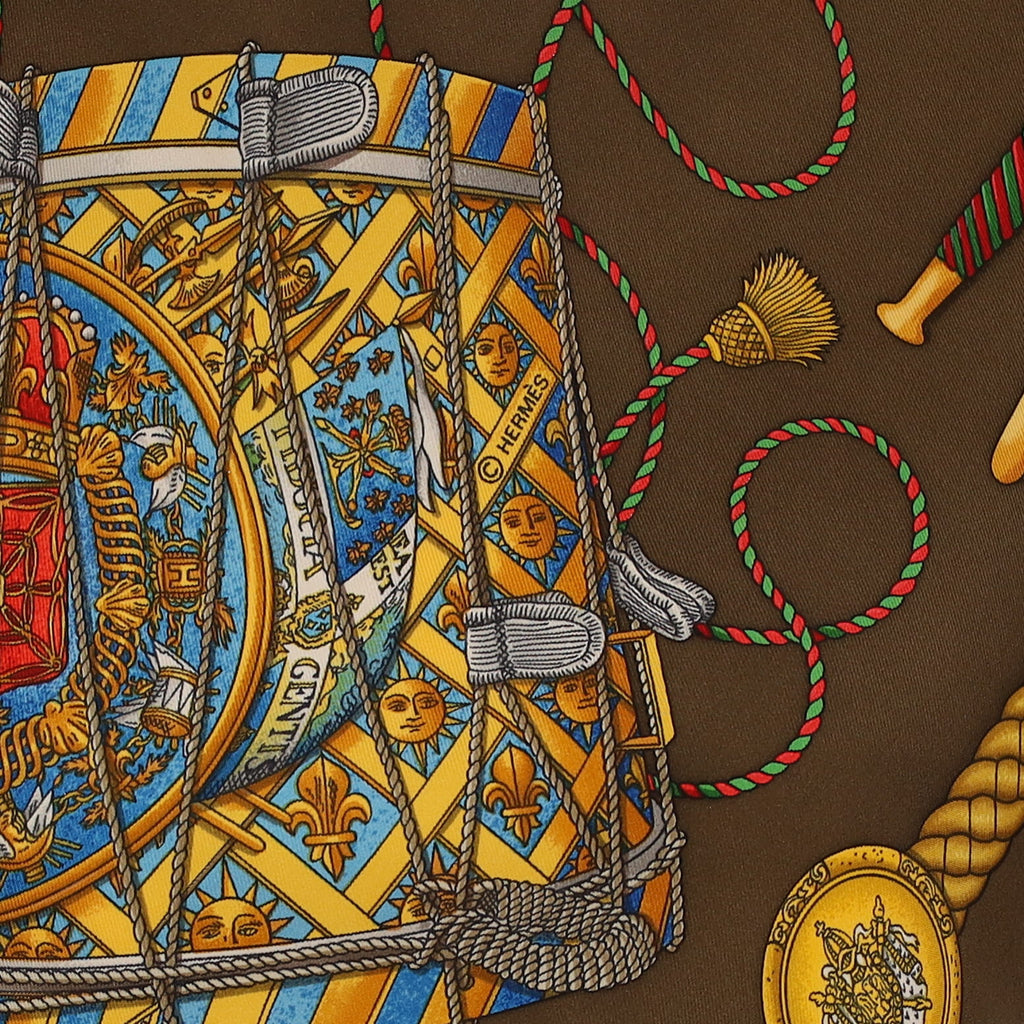 Hermès Les Tambours Silk Scarf