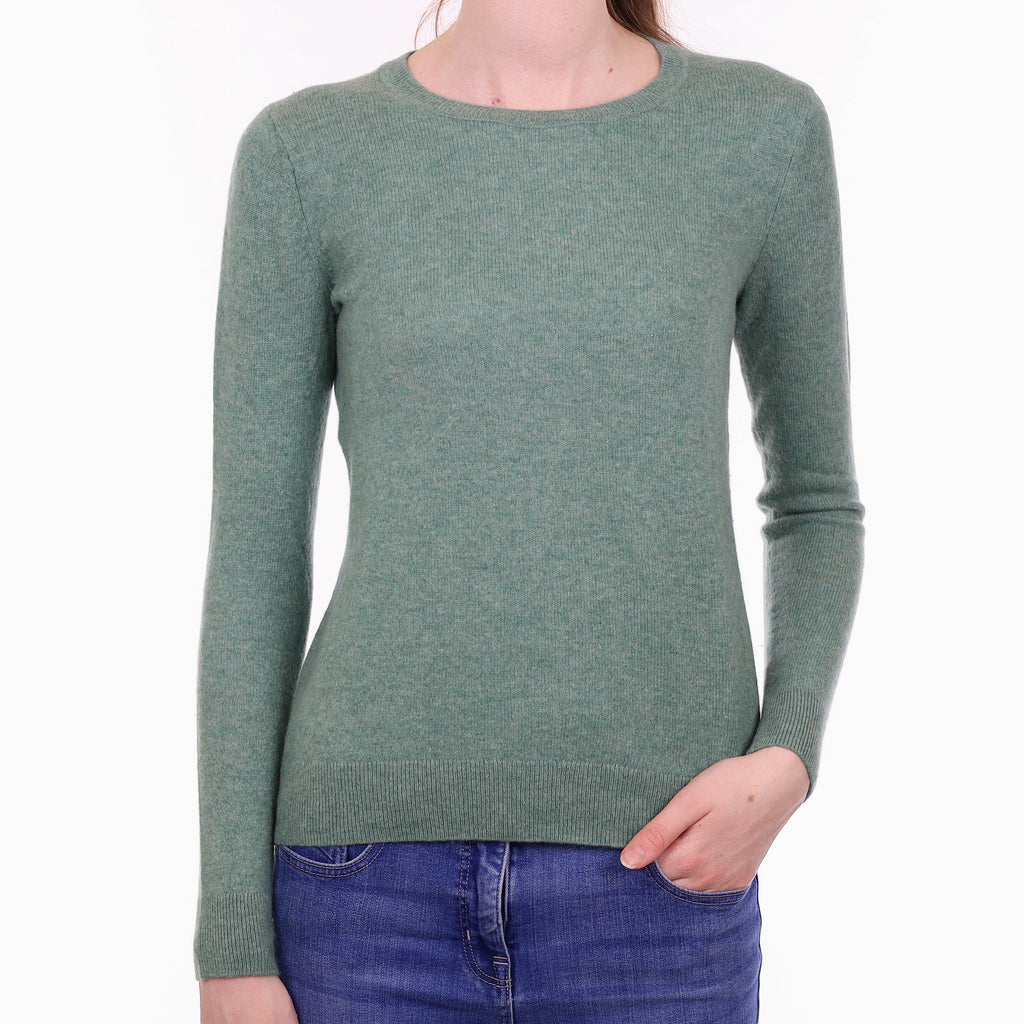 Sea Foam Green Cashmere Crew Neck Jumper Extra Small