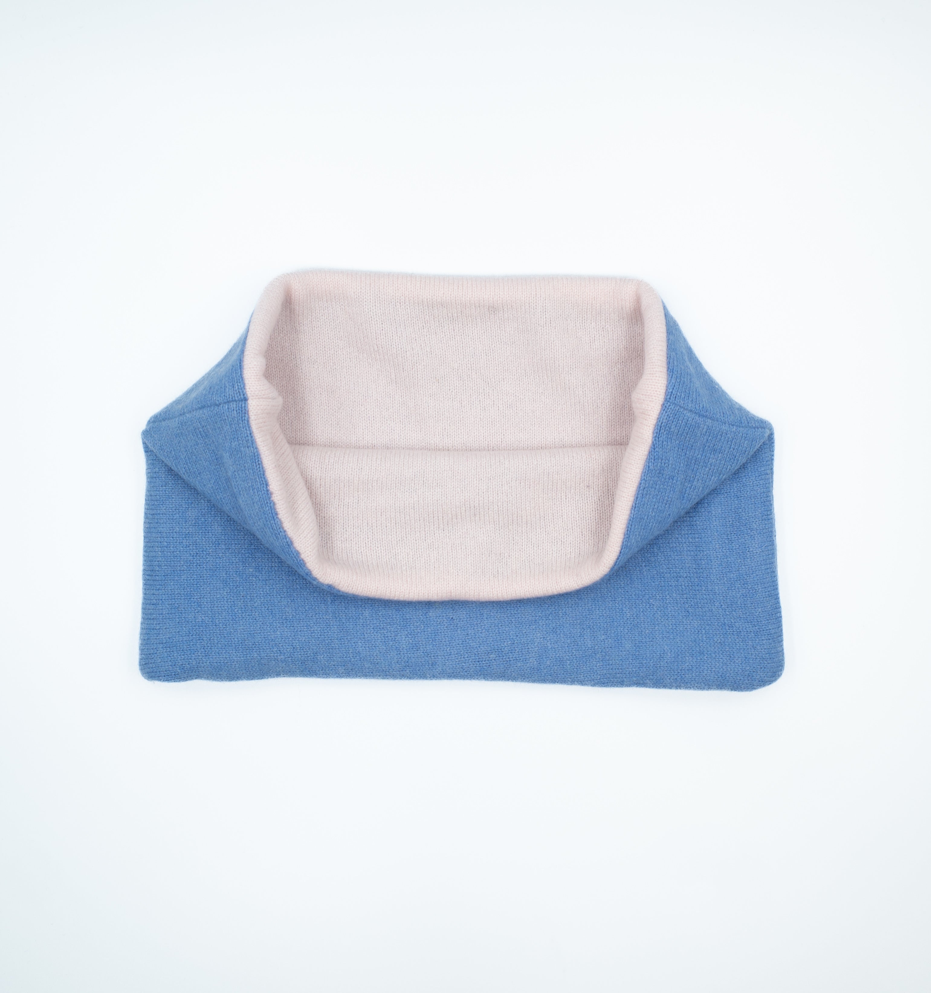Cornflower Blue and Pale Oyster Pink Neck Warmer