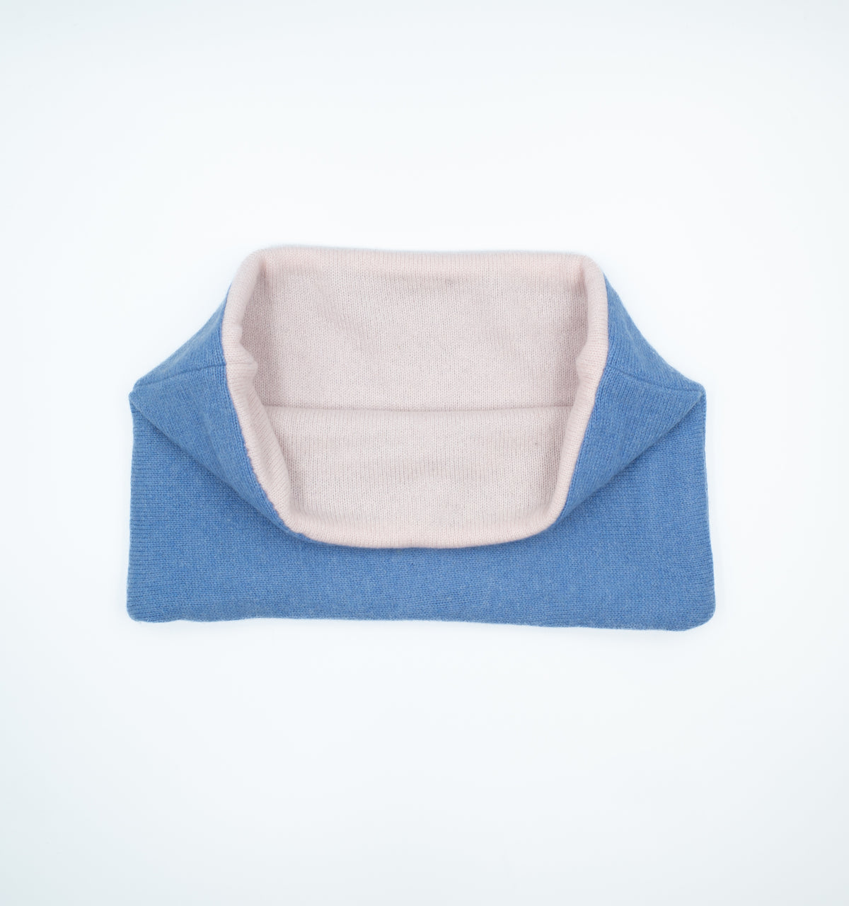 Cornflower Blue and Pale Oyster Pink Neck Warmer